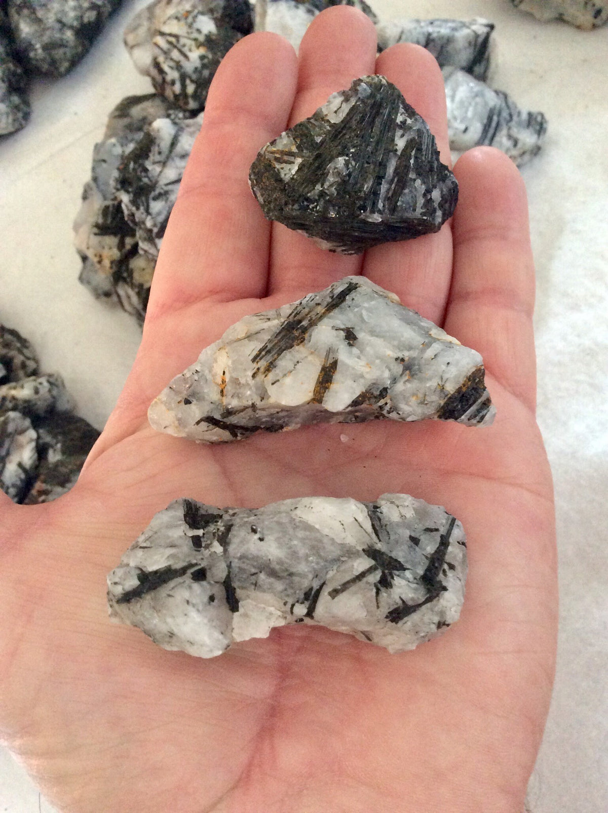 90g (3pieces) Small Rough Australian Tourmalated Quartz Pieces