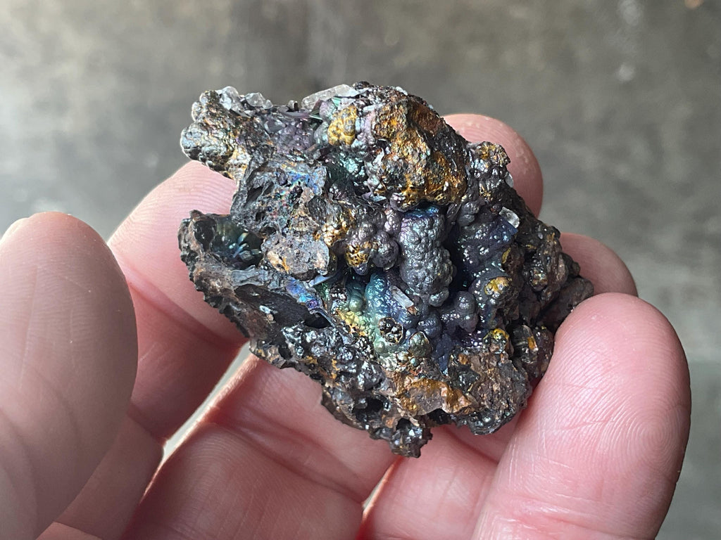 34g Iridescent Goethite/Limonite with Selenite Crystals Specimen 4B from Hubei, China