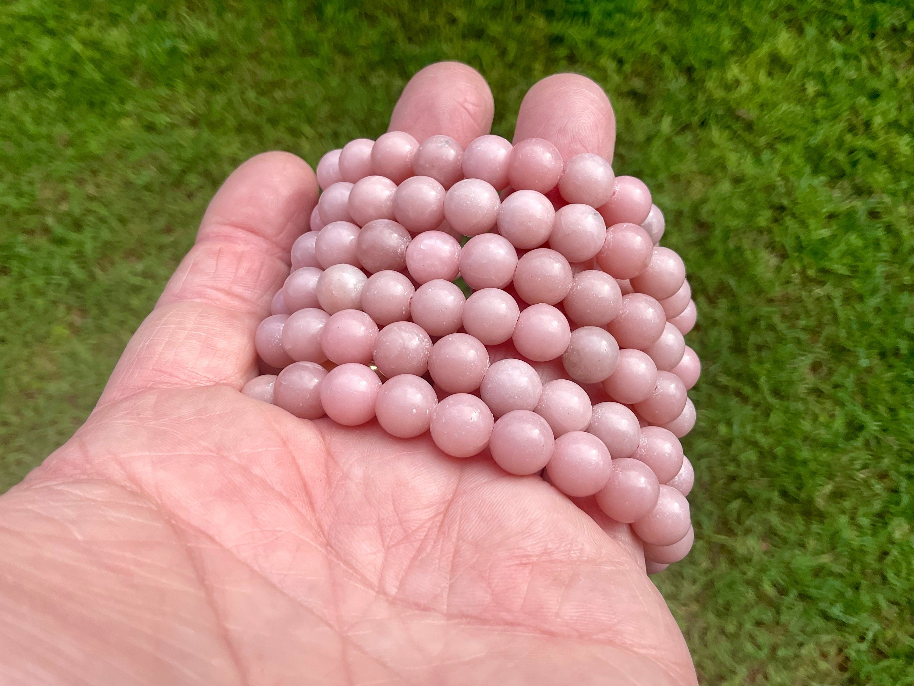 Mexican Pink Opal 8mm Bead Bracelet