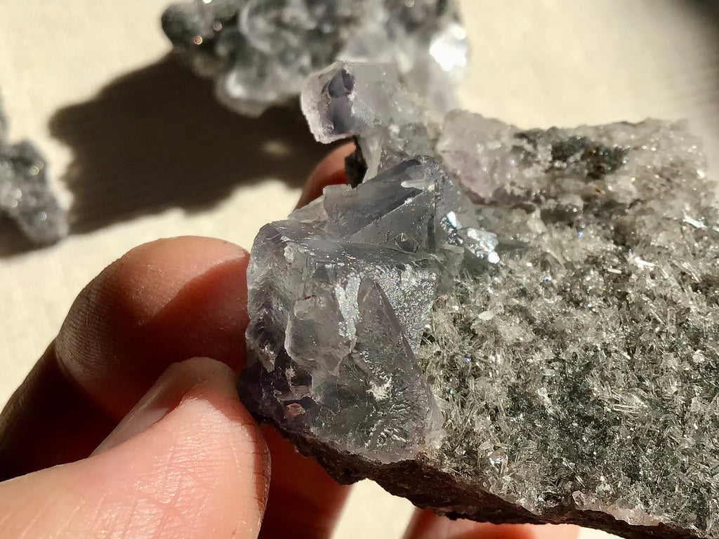 83g Fujian Fluorite on Needle Quartz Specimen 2