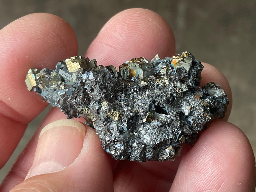 20g Galena with Iridescent Pyrite on Sphalerite Matrix Specimen A from Bulgaria