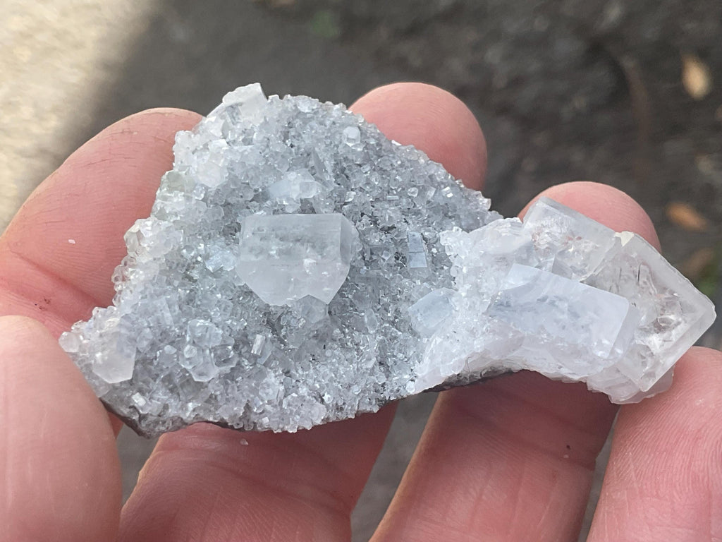 24g Clear Columnar Calcite with Quartz Specimen 1A from Fujian, China