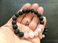 Lava Stone and Rose Quartz Bracelet 2A