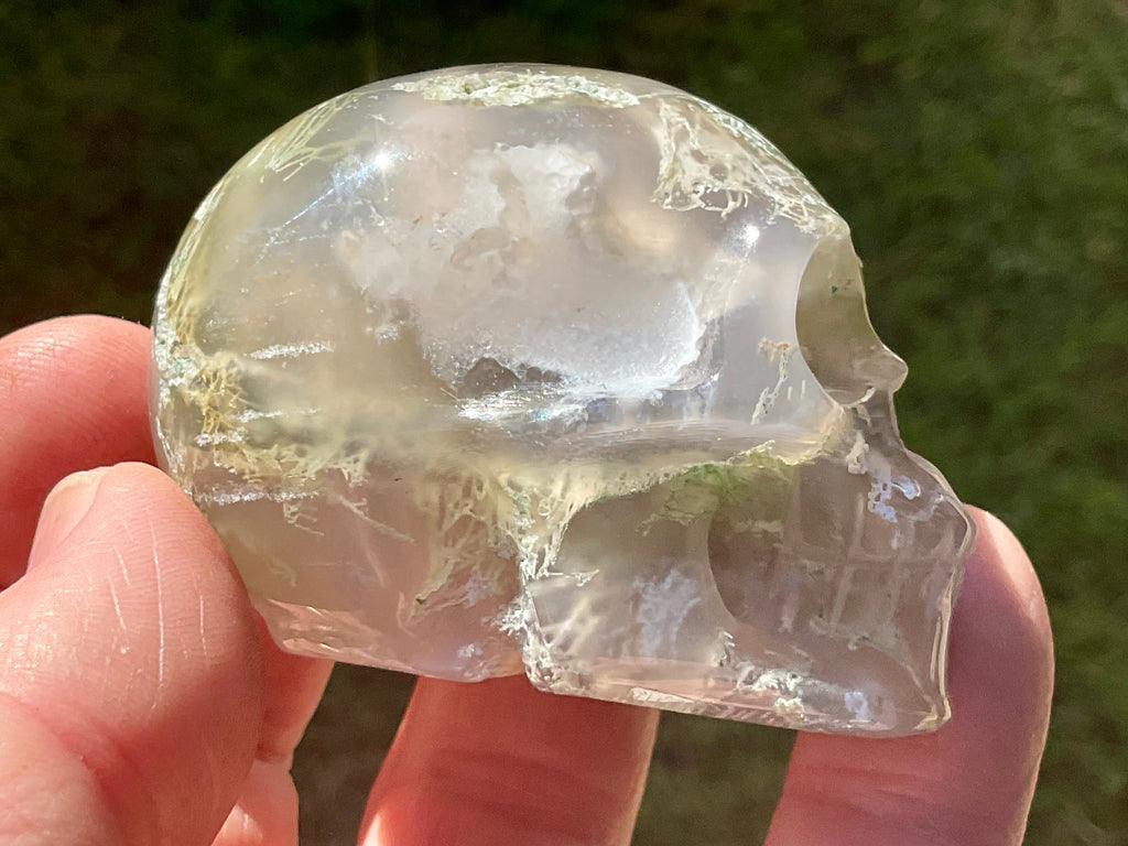 129g Moss Agate Skull 3A