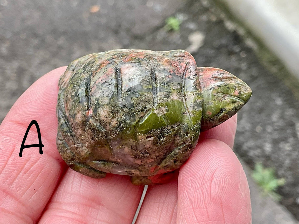 Unakite Small Carved Turtle Group 2