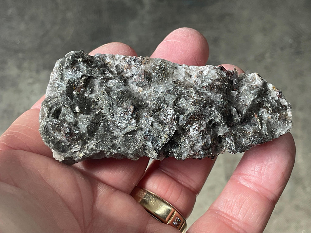 94g Pyrite encrusted Calcite on Limonite Quartz Specimen 3B from Fujian, China