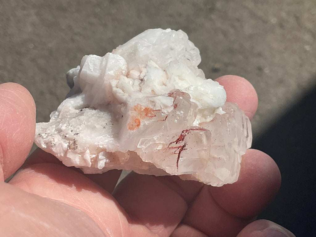 104g White Dolomite on White Calcite Specimen A from Hunan, China