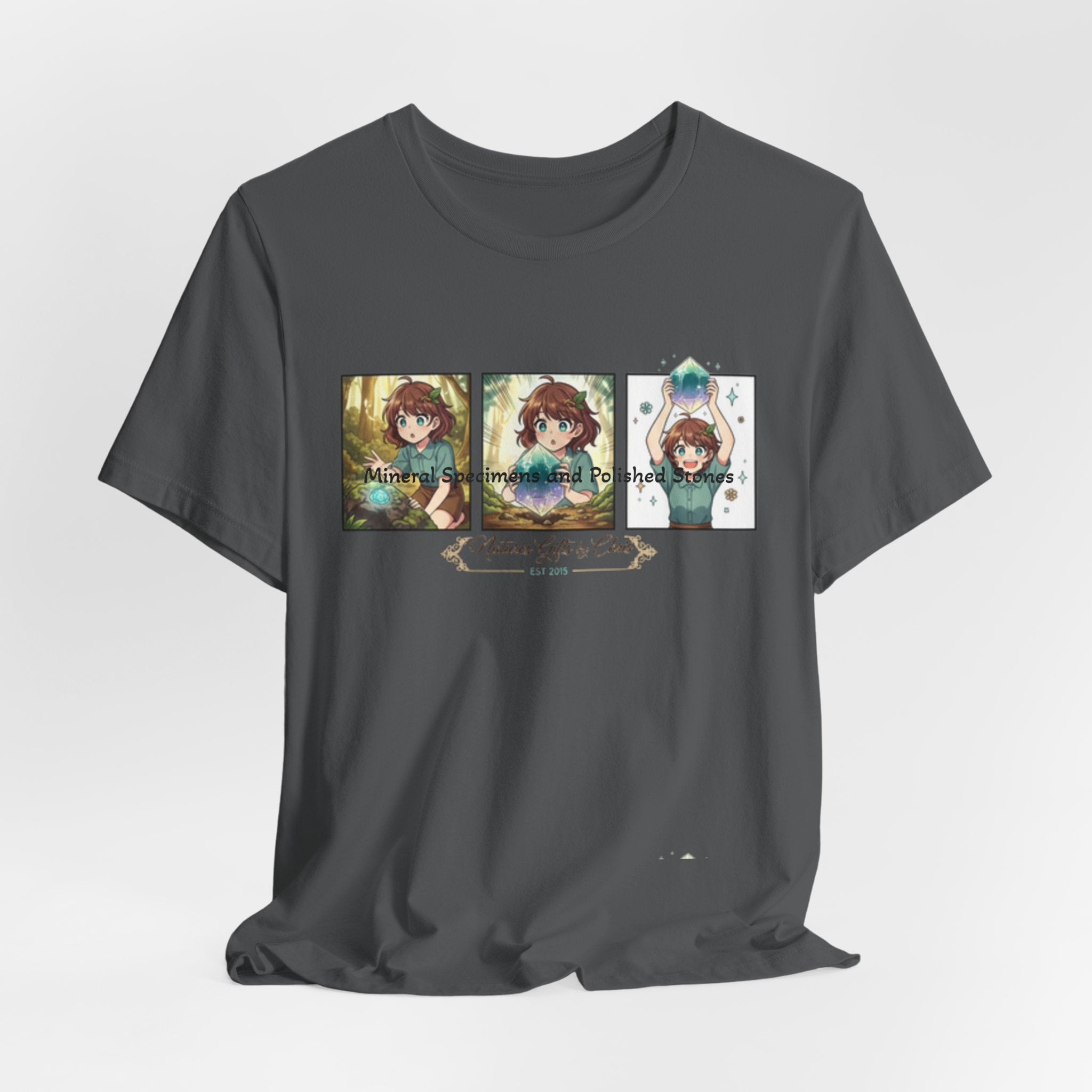 Mineral Specimens & Polished Stones Tee — Vintage Crystal Collector Graphic T-Shirt