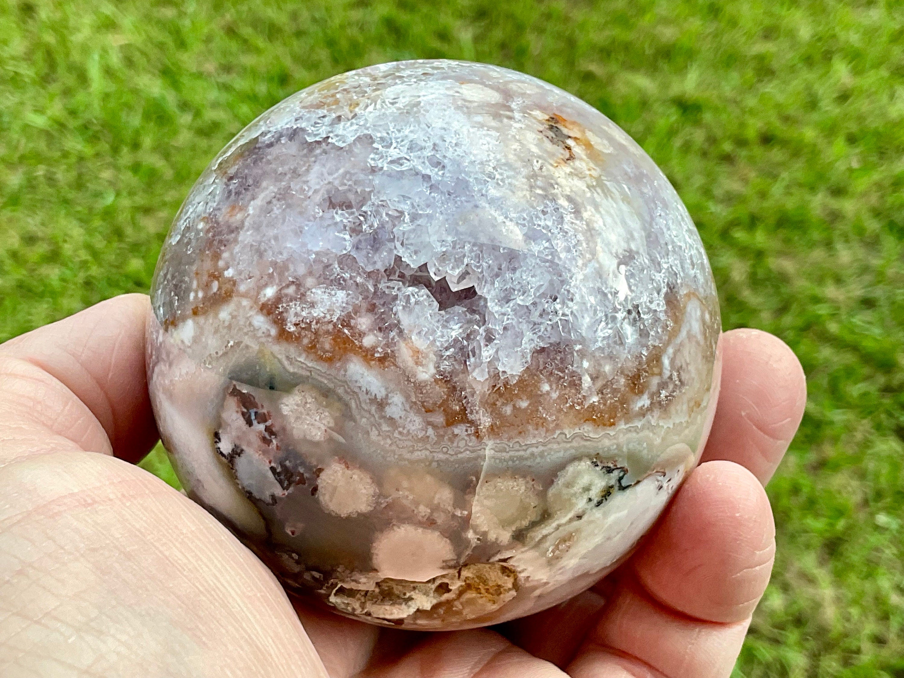 549g Pink Amethyst Sphere 3A