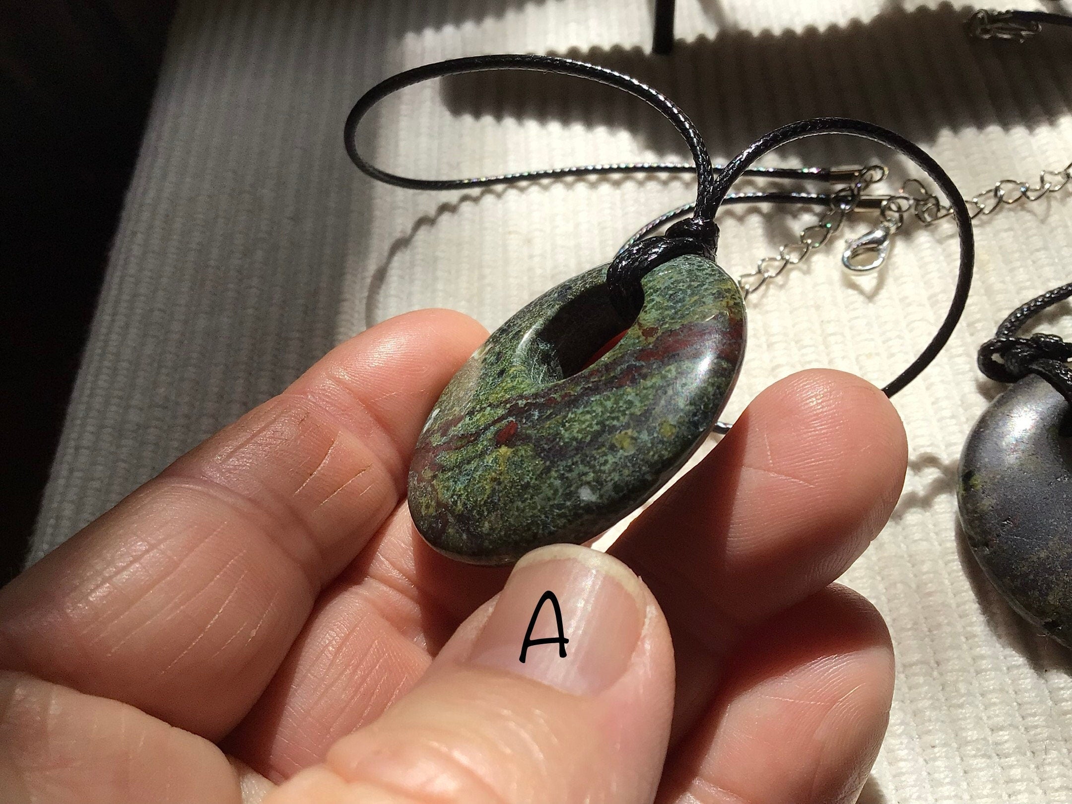 Dragons Blood Jasper Large Donut (Pi Stone) Pendant A