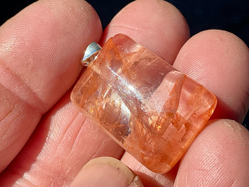 Fire Quartz Pillow Cabochon Pendant 1C