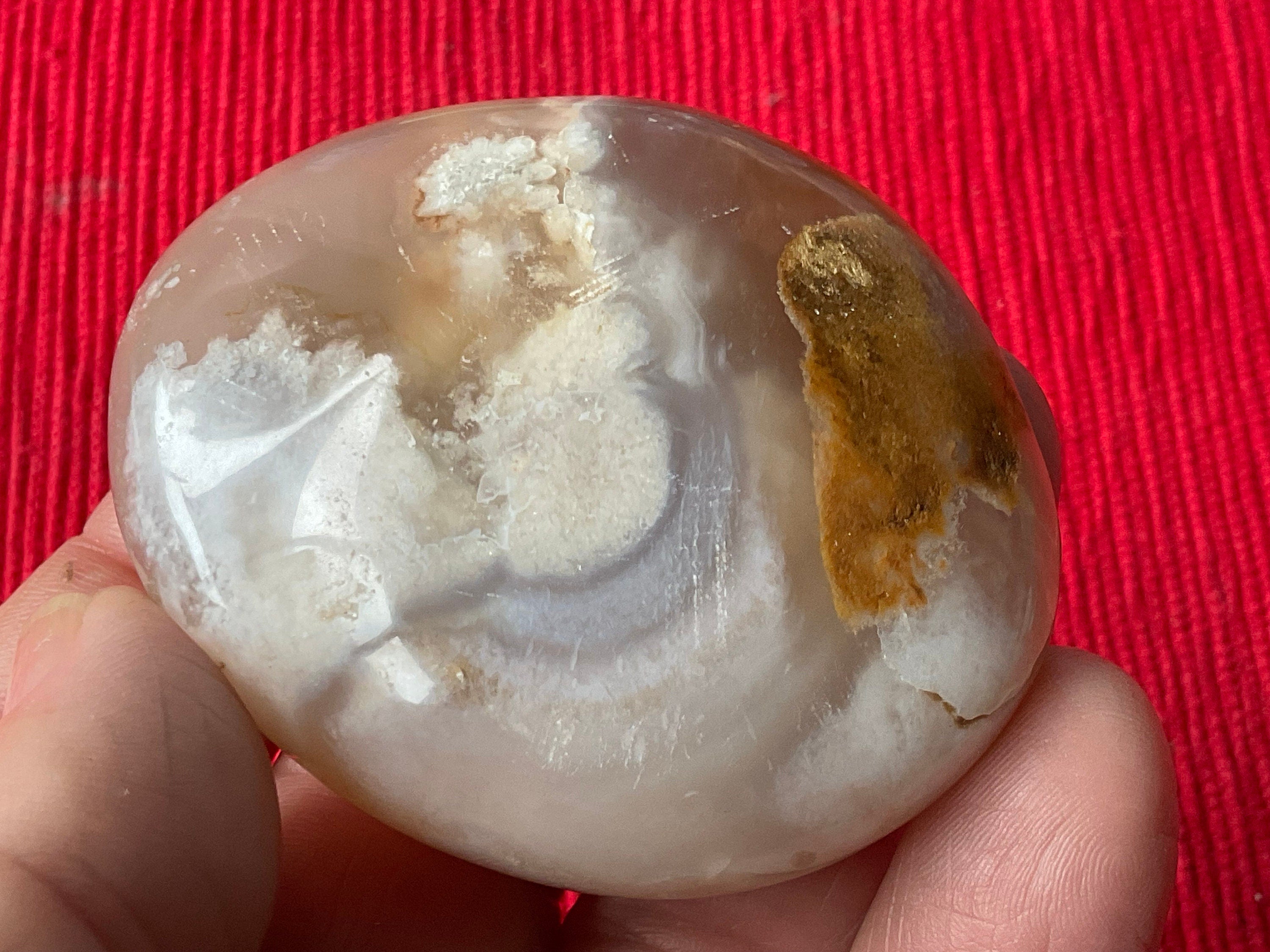 100g Flower Agate Palmstone 9C