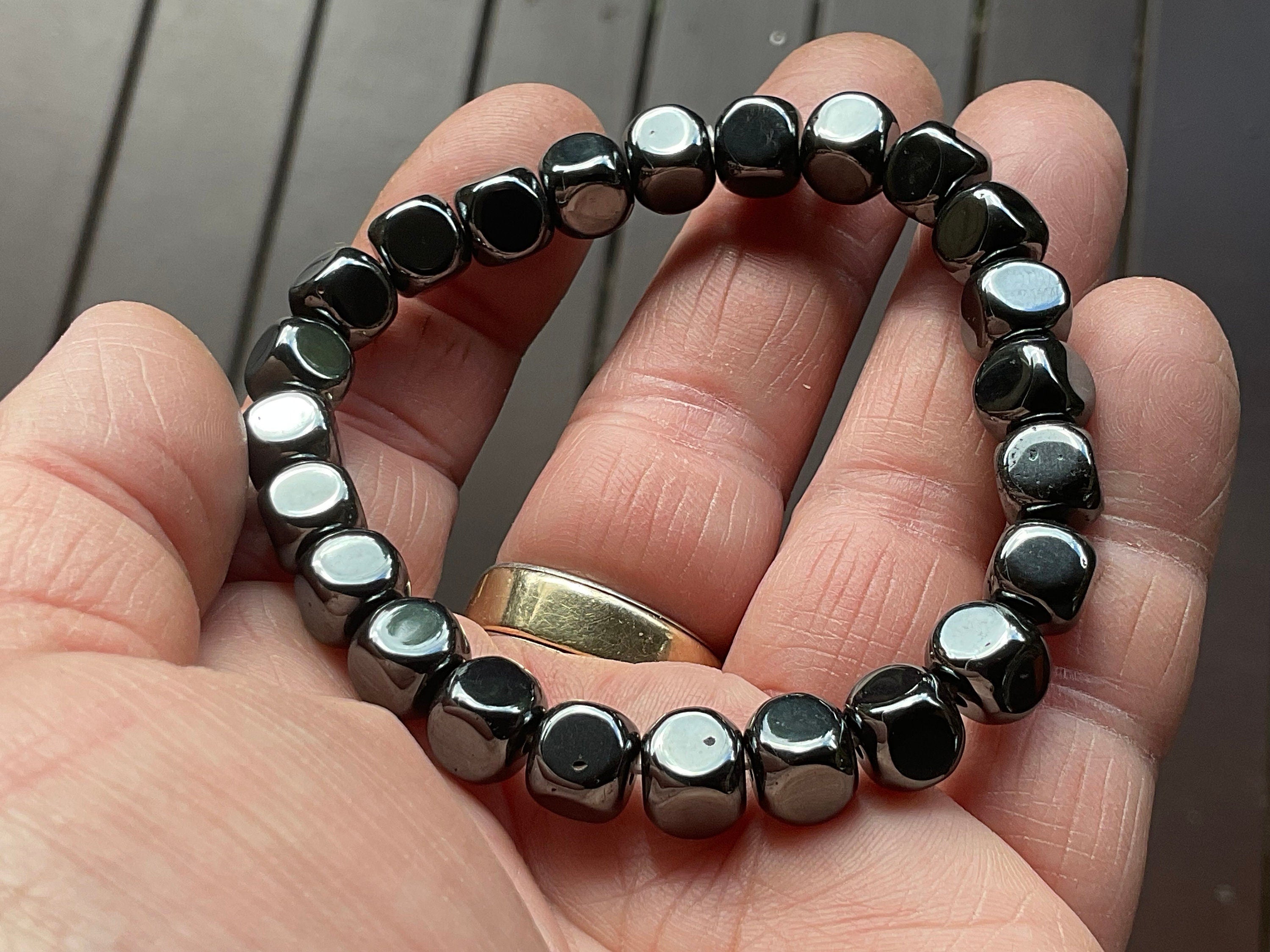 Hematite Cube Shaped Bead Bracelet