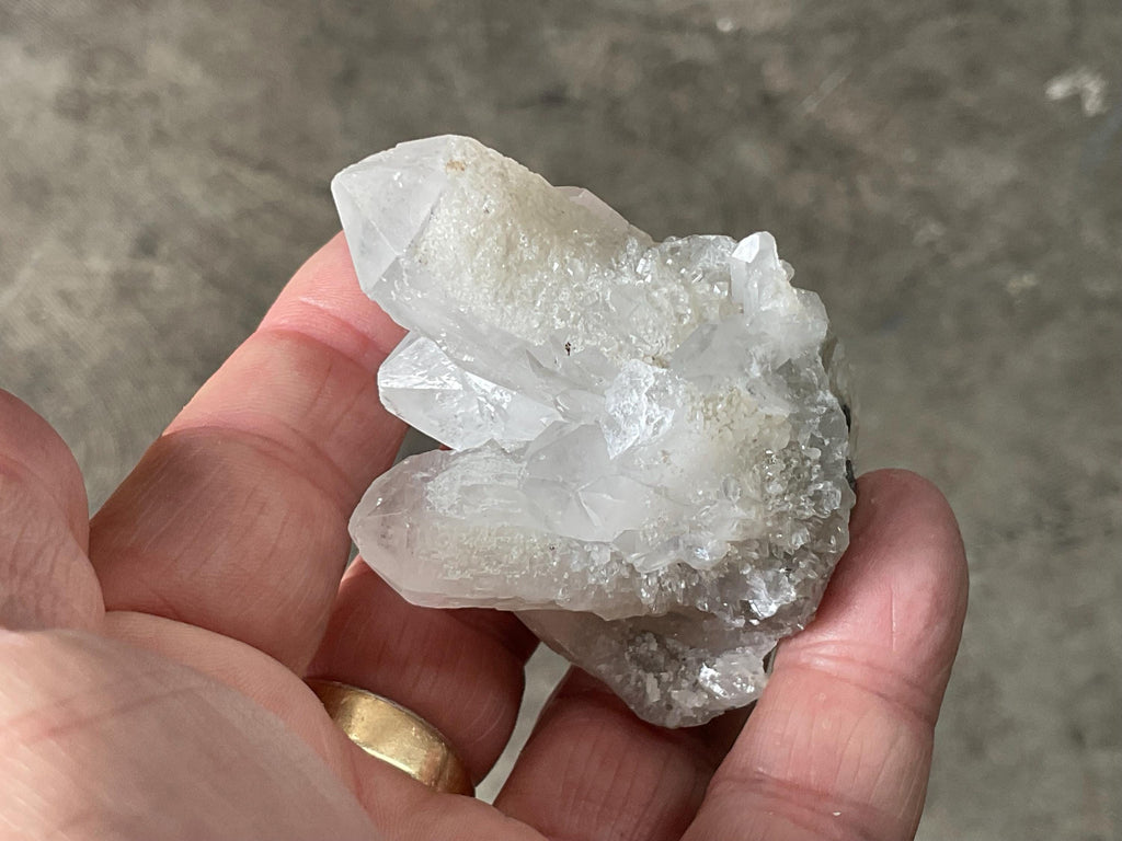 116g Clear Quartz Cluster with Molybdenite from Kingsgate, Australia