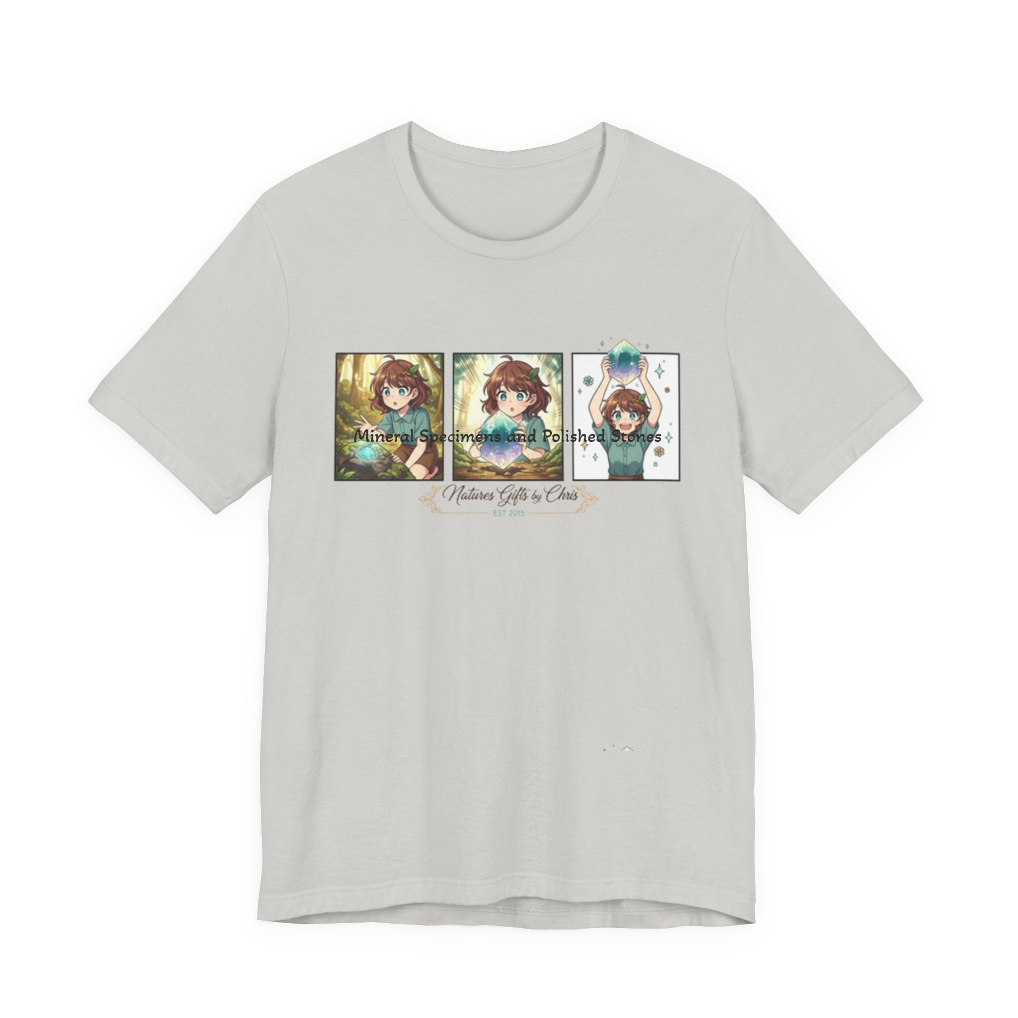 Mineral Specimens & Polished Stones Tee — Vintage Crystal Collector Graphic T-Shirt