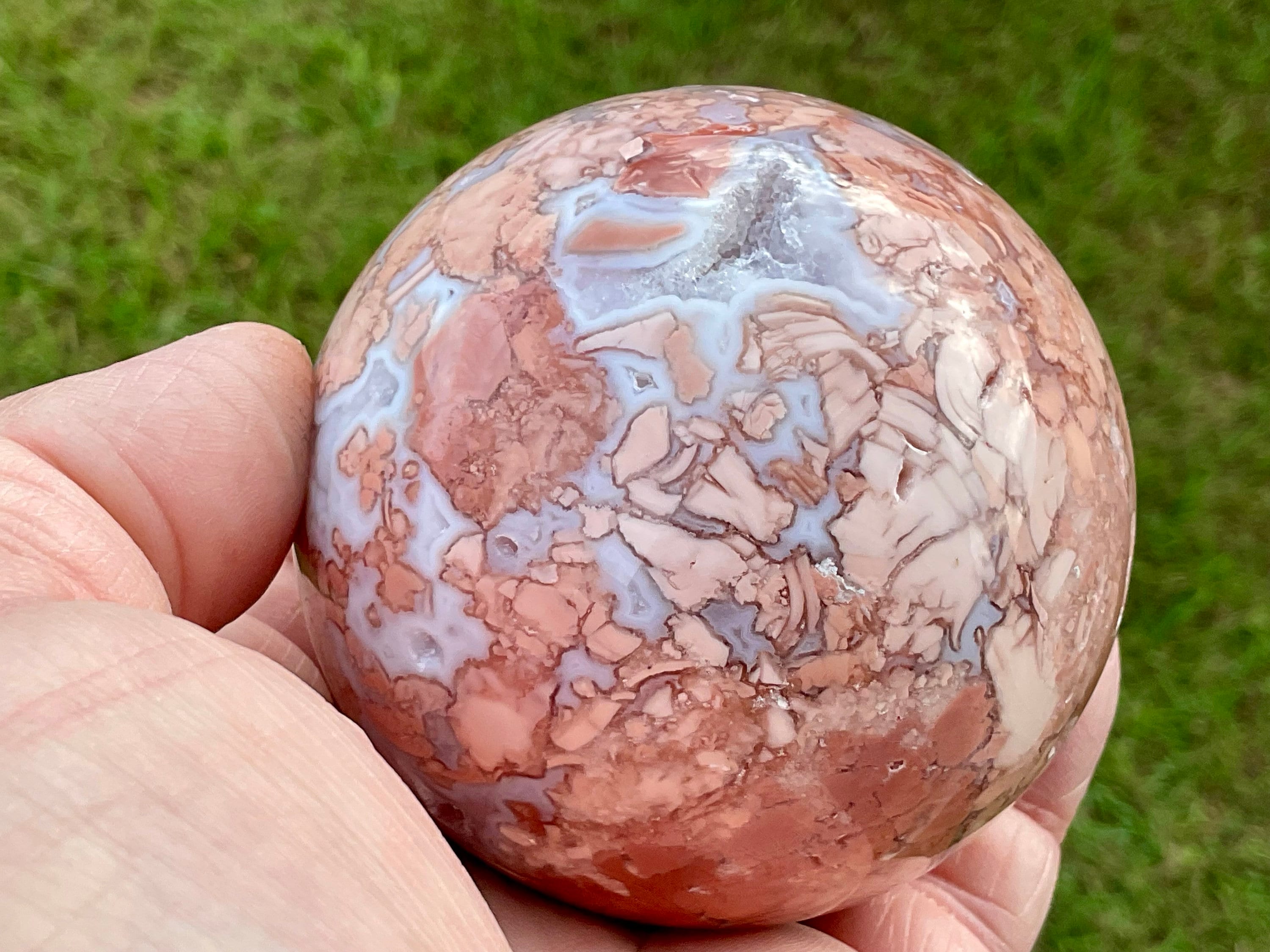 408g “Pink Petal Agate” Sphere A