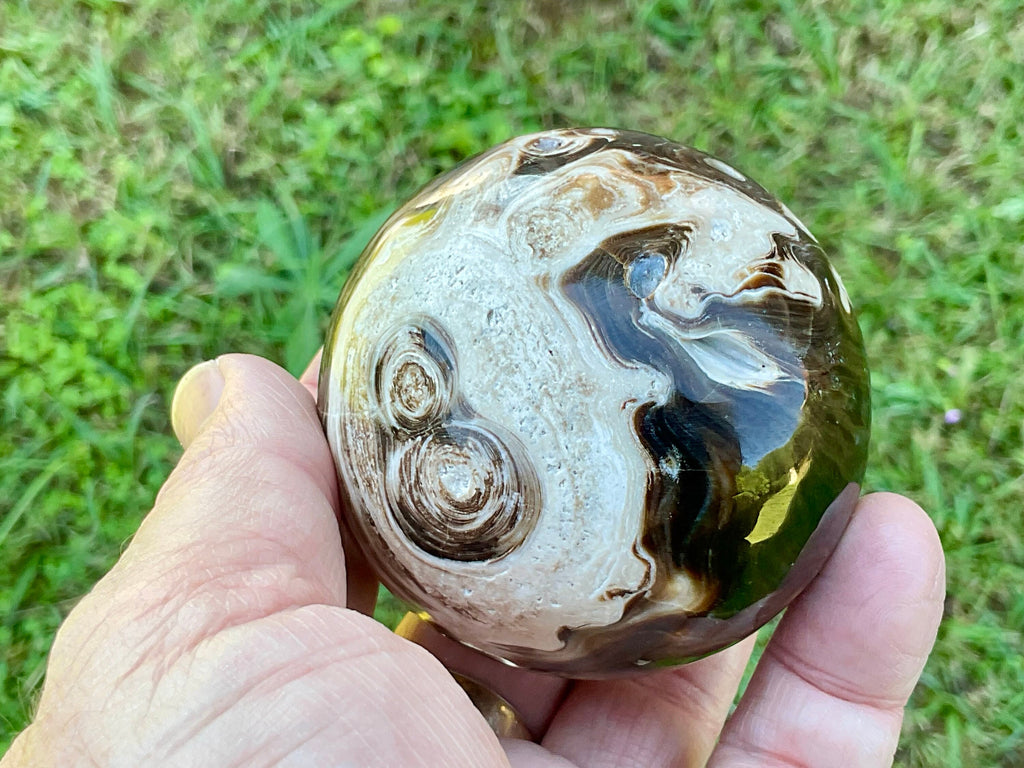 339g Dark Chocolate Calcite Sphere C