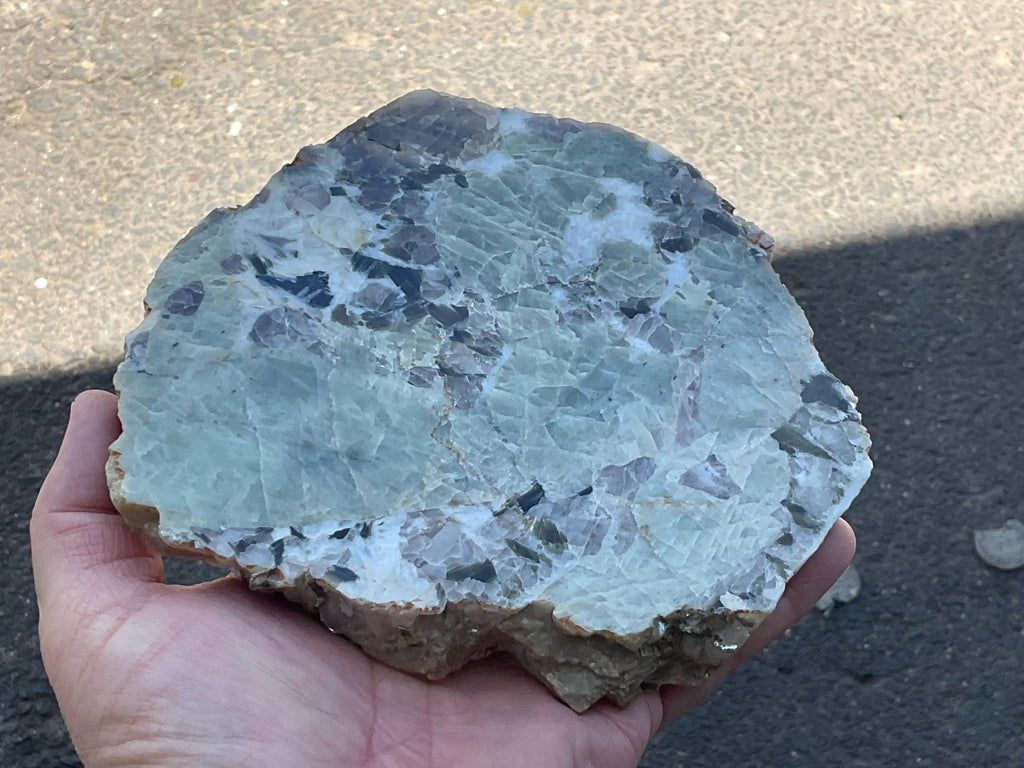 882g Yinnietharra Polished Beryl, Smokey Quartz and Mica Slab B