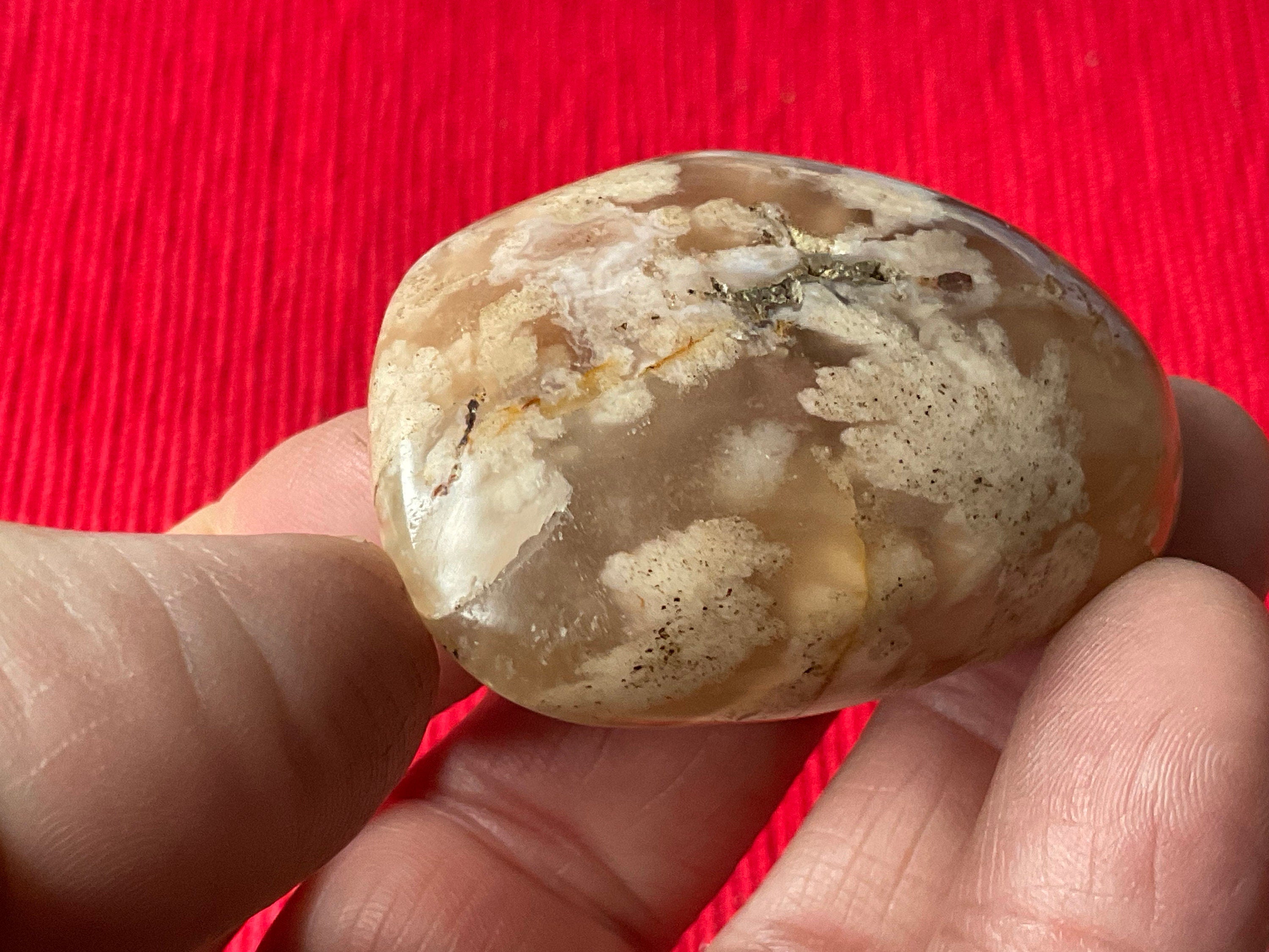 58g Flower Agate Palmstone 7B