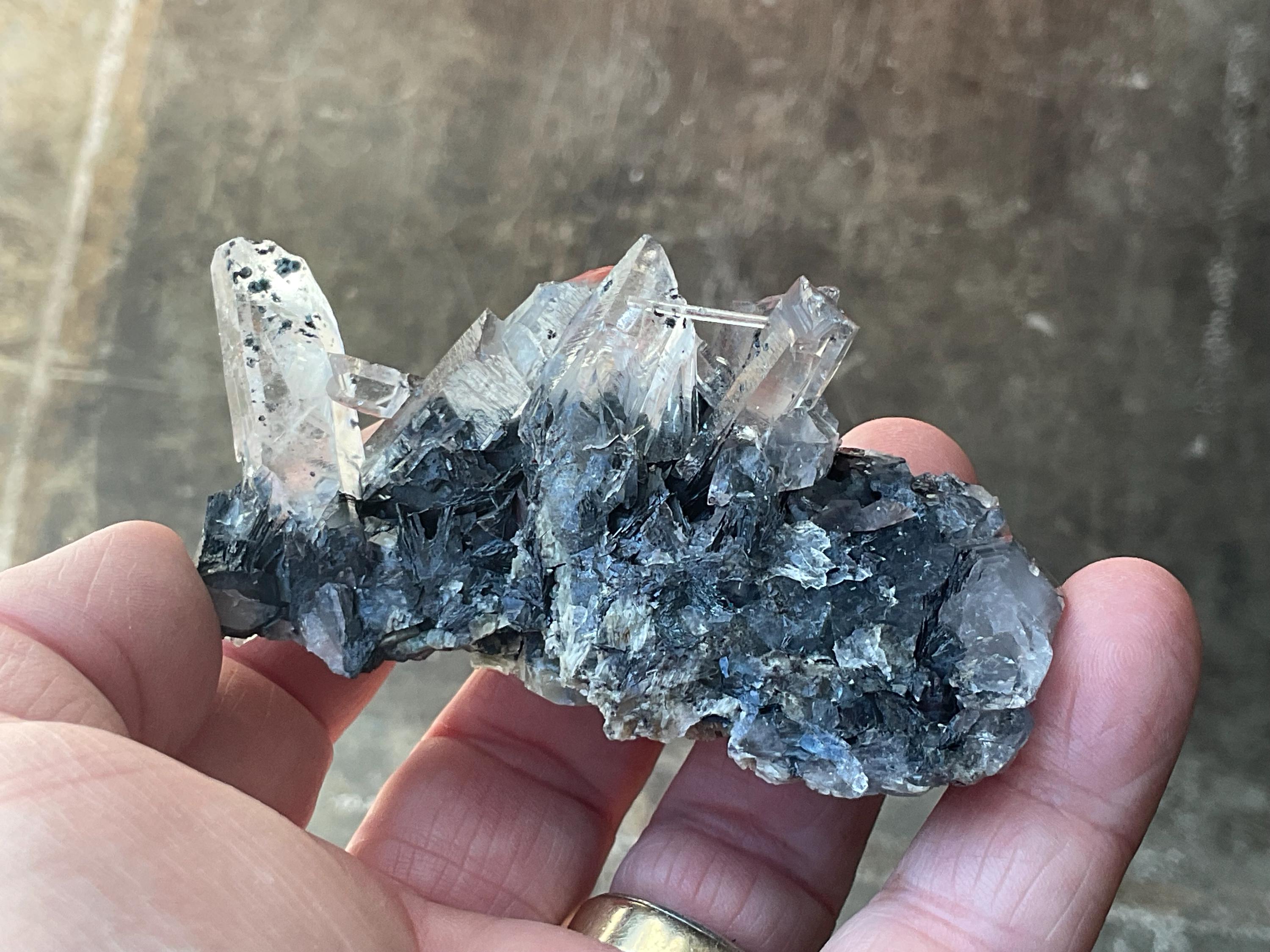 88g Specularite on Quartz Cluster 1B from Inner Mongolia