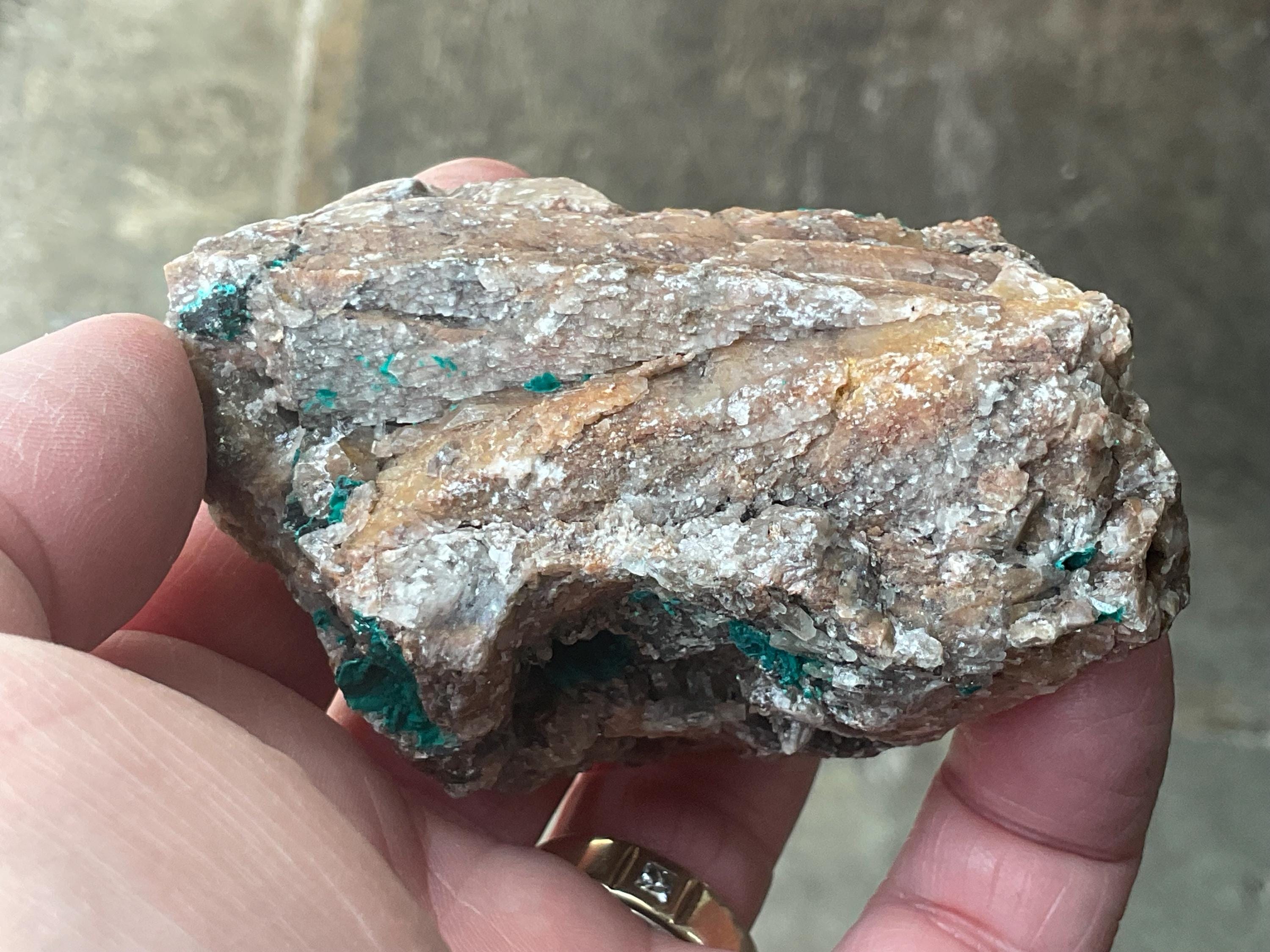 326g Malachite and Selenite on Dolomite Matrix Specimen 3A