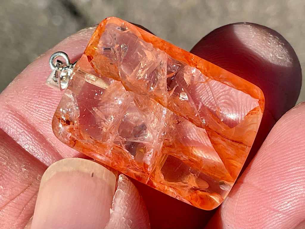 Fire Quartz Pillow Cabochon 3B