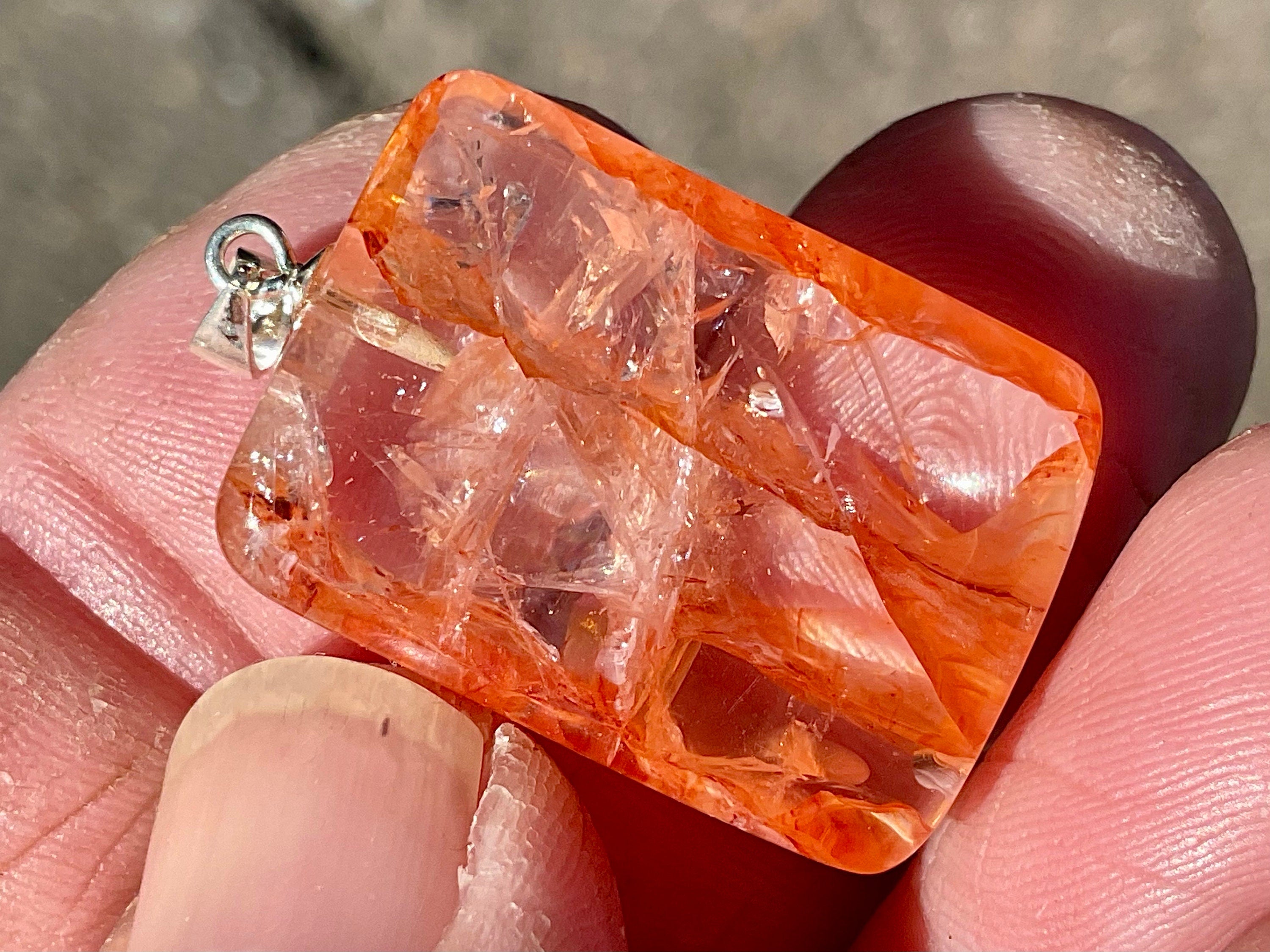 Fire Quartz Pillow Cabochon 3B