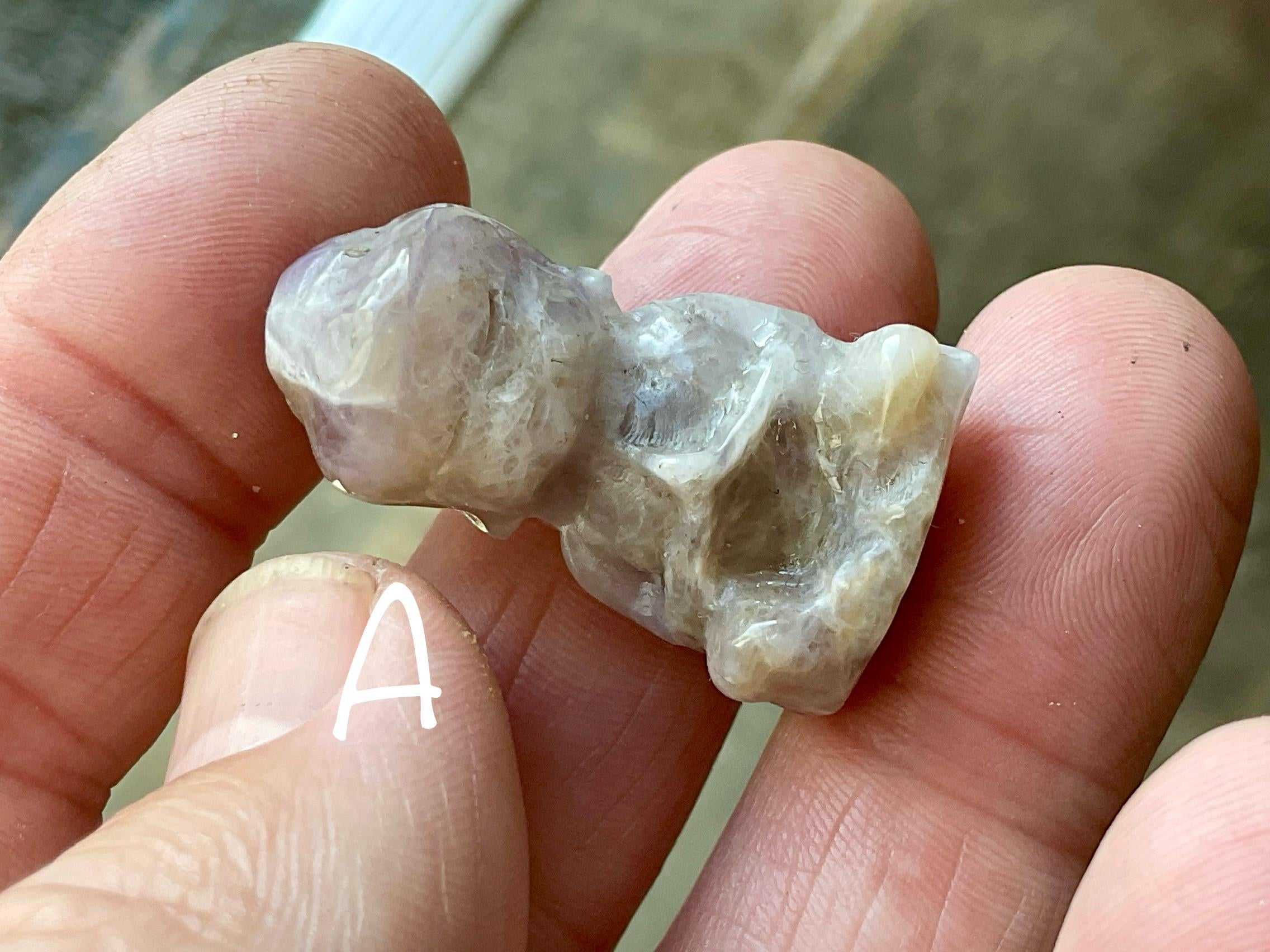 Small Chevron Amethyst Buddha Carving