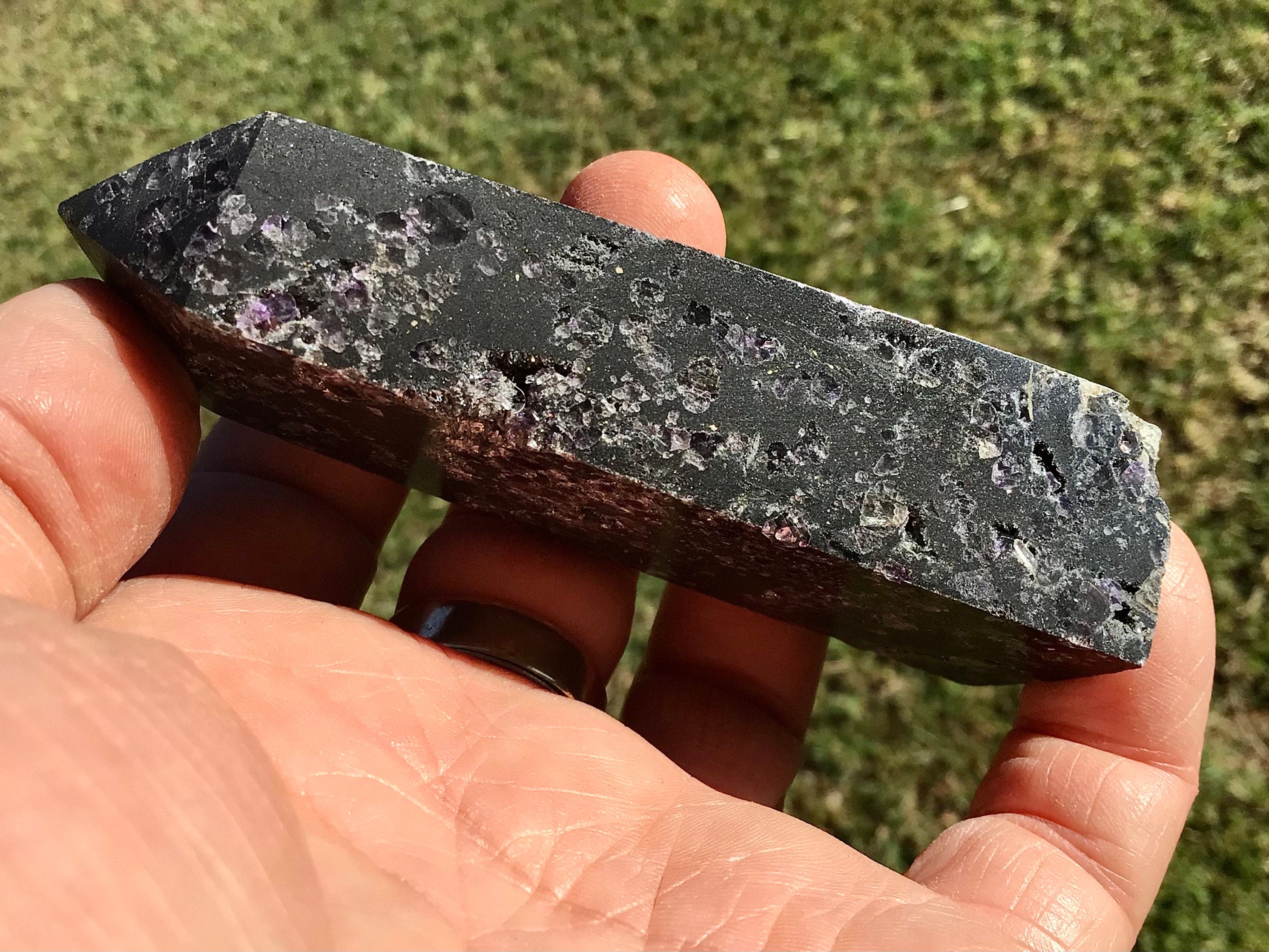 137g Sphalerite Generator with Lavender Fluorite with Clear Quartz 3A