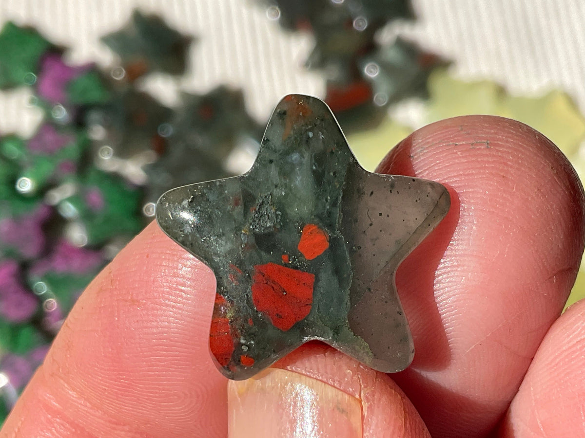 Polished Bloodstone Mini Stars