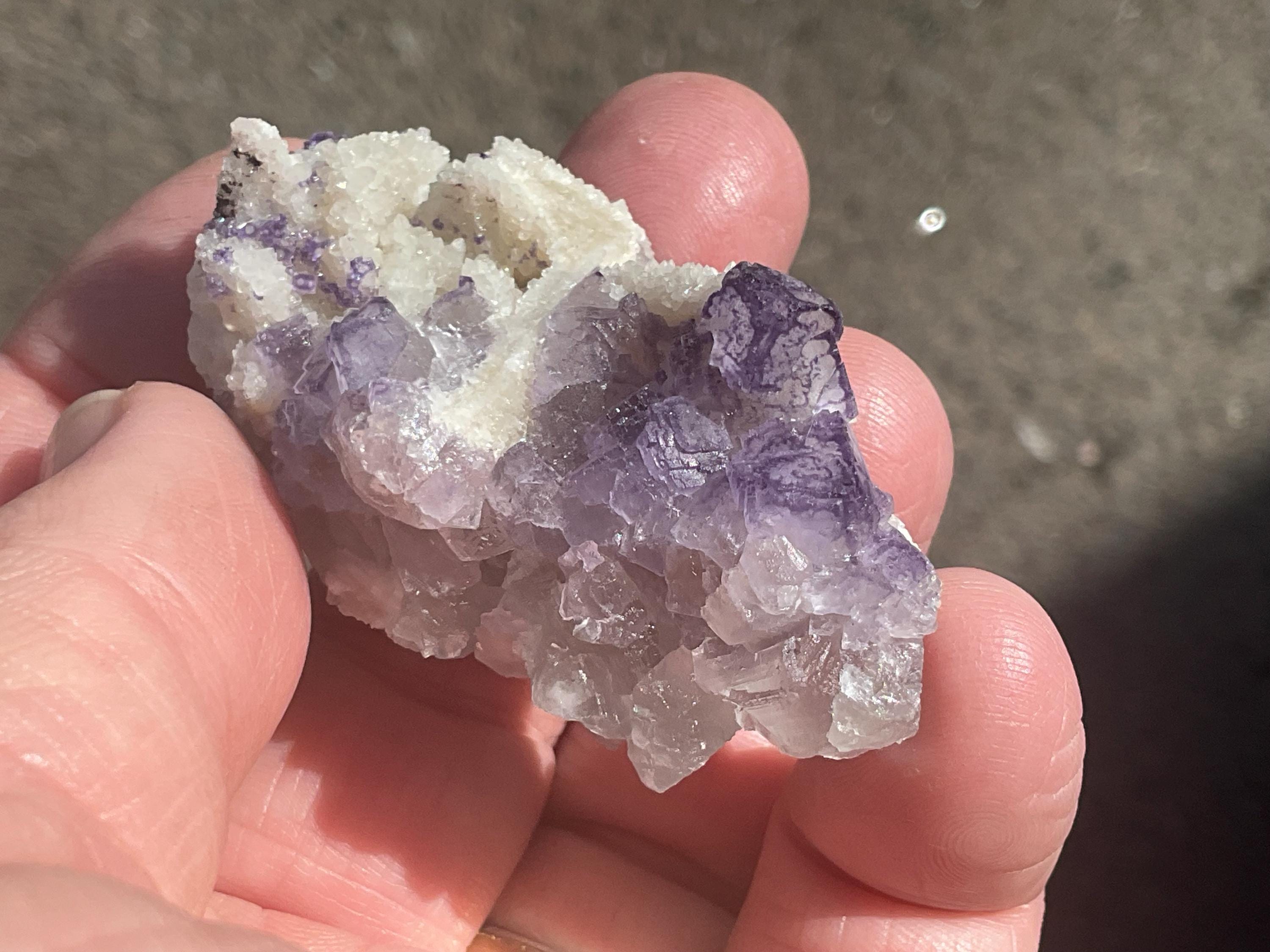 38g Lavender QR Code Fluorite Specimen 3A