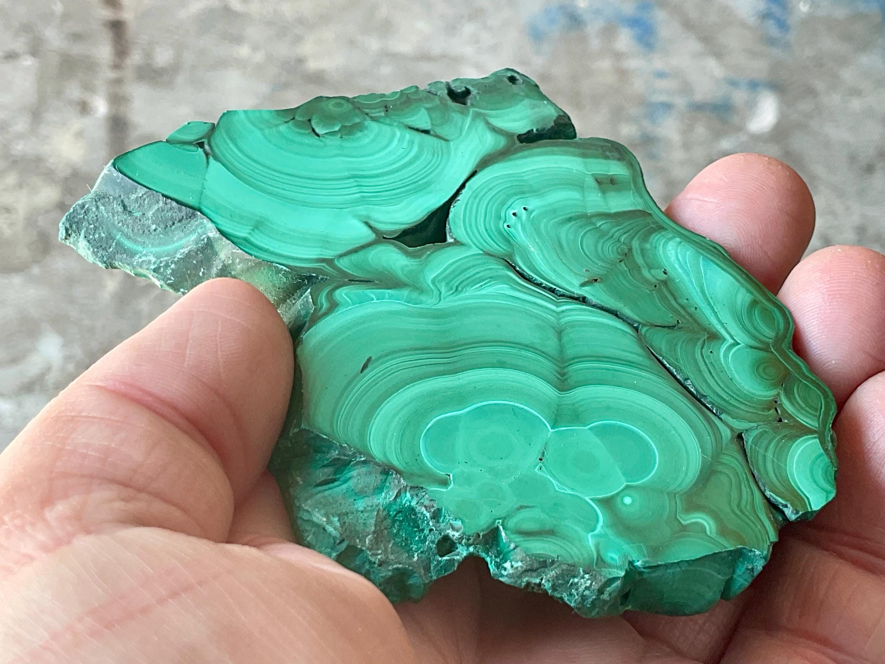 138g Malachite Polished Slice 2C