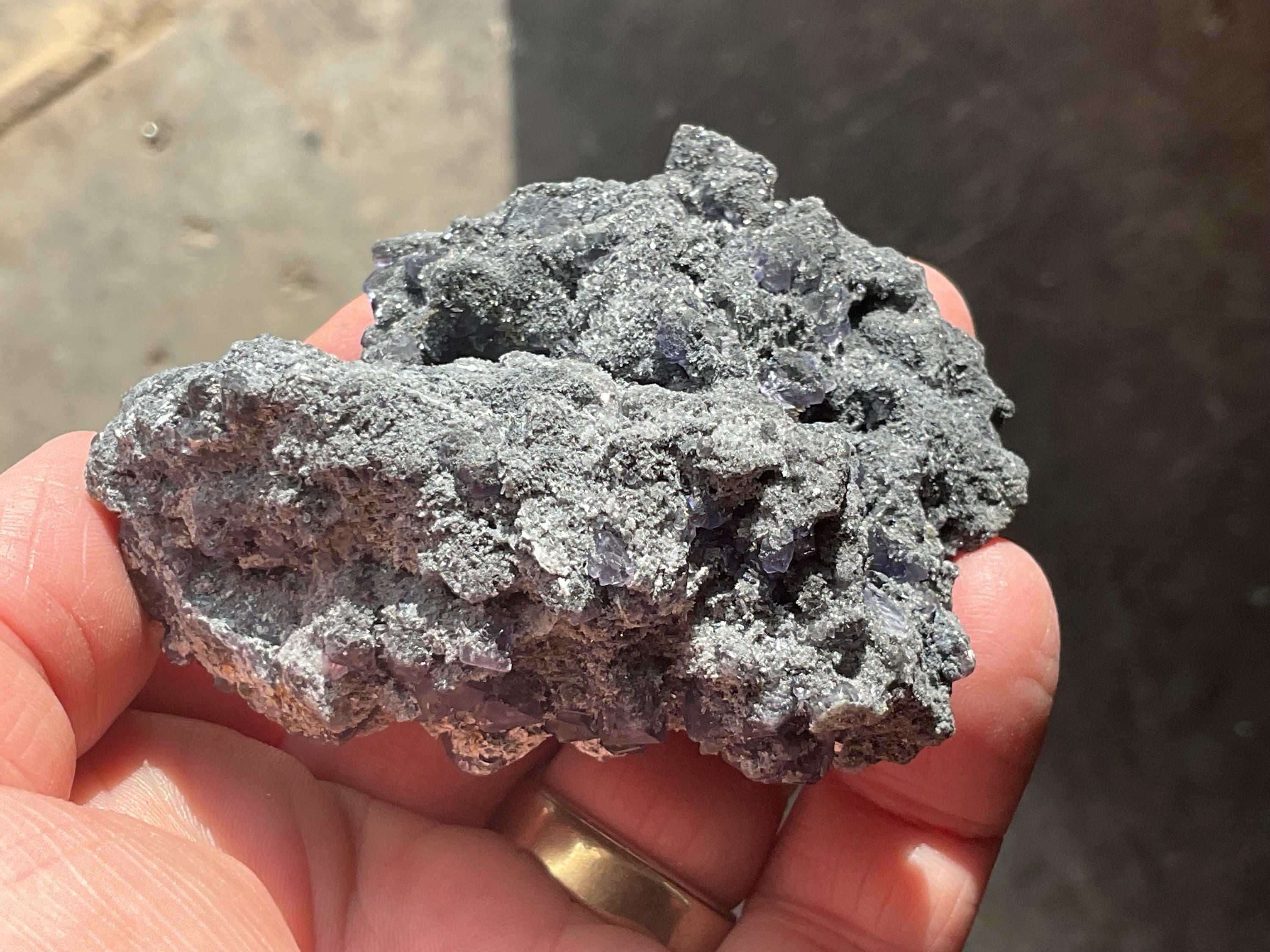 106g Blue/Purple Fluorite in Quartz Matrix Specimen 2C from Fujian, China