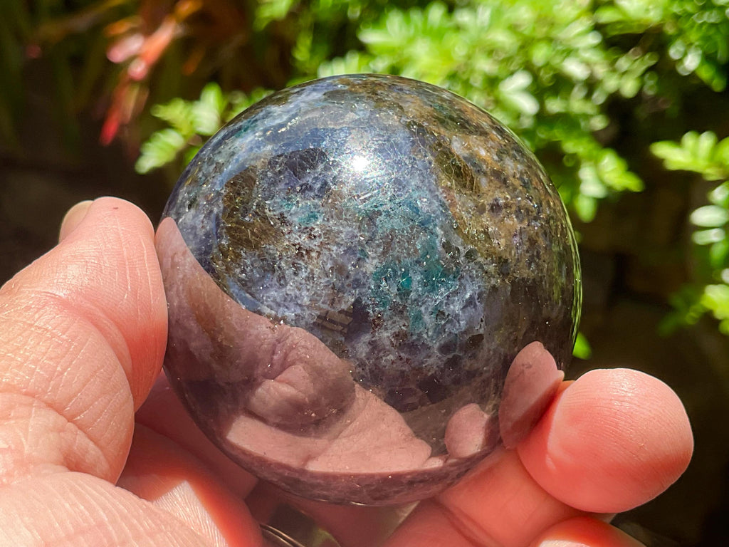 236g Iolite with Apatite Sphere 3A