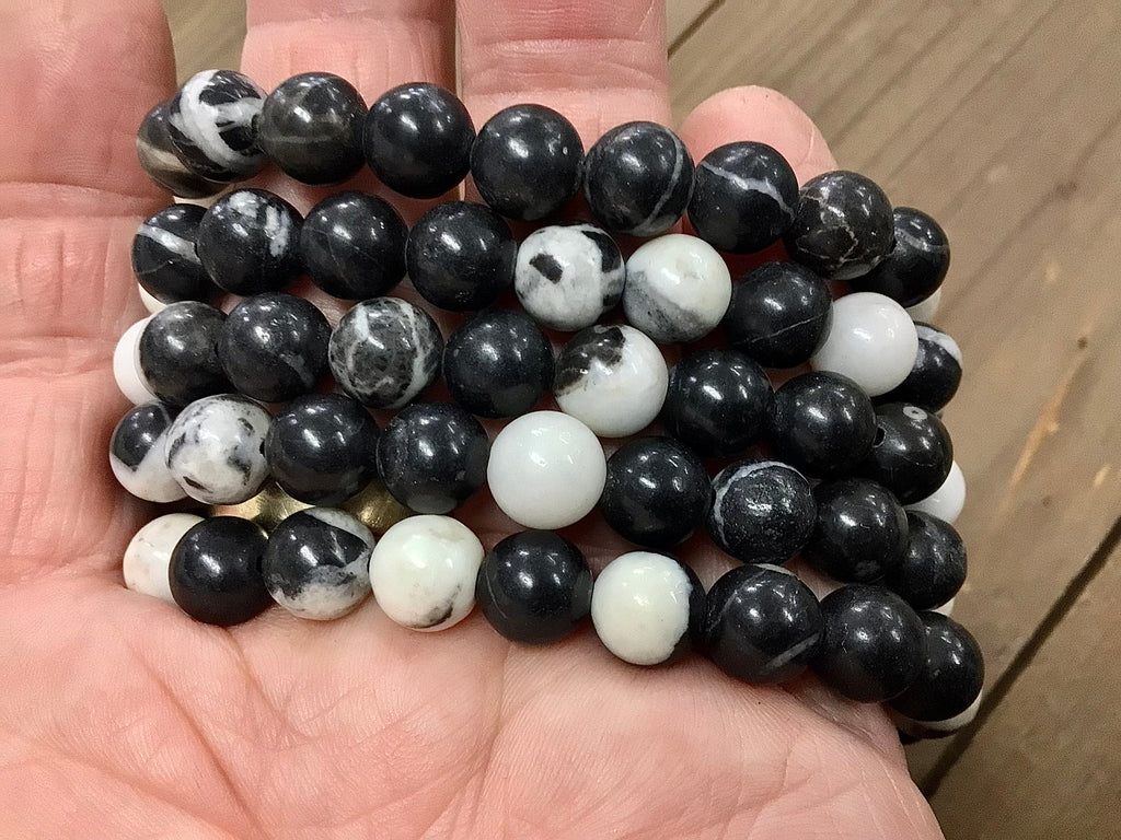 Zebra Jasper 8mm Bead Bracelet