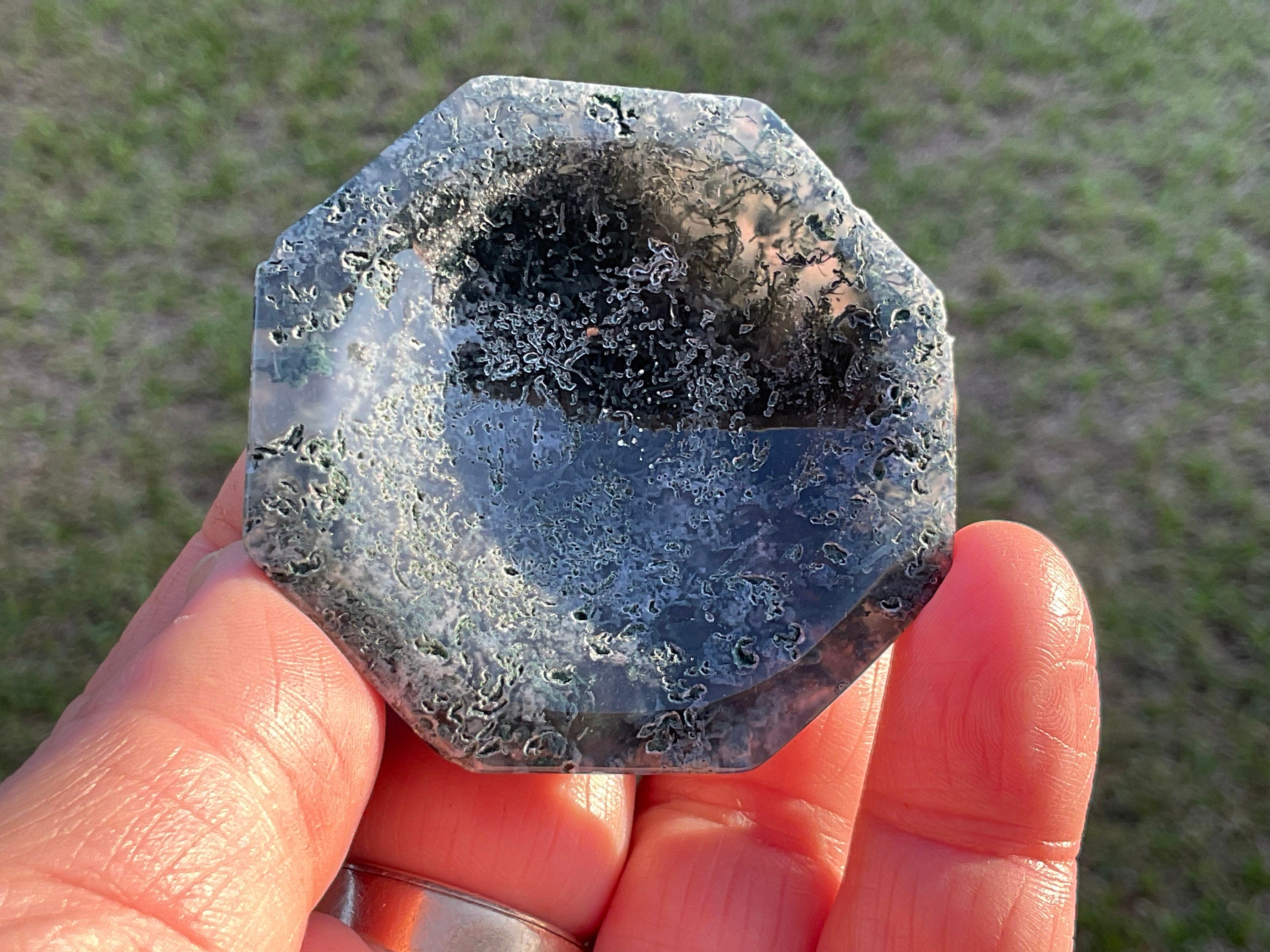 53g Moss Agate Trinket Bowl 5A