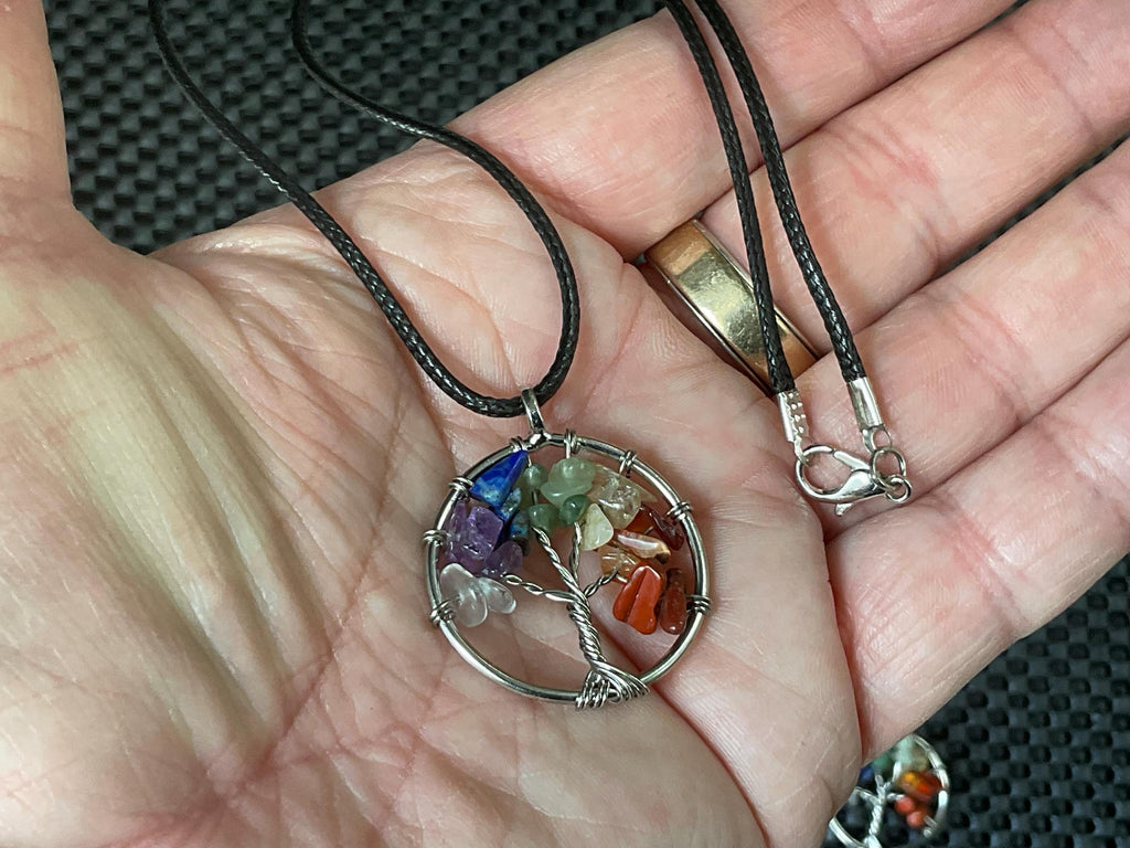 Tree of Life wire wrapped Chakra Pendant