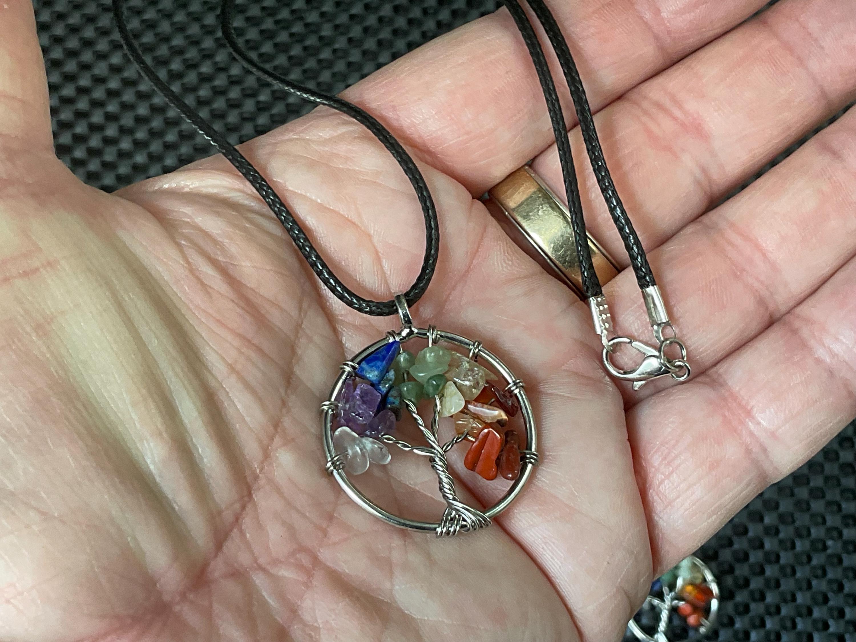 Tree of Life wire wrapped Chakra Pendant