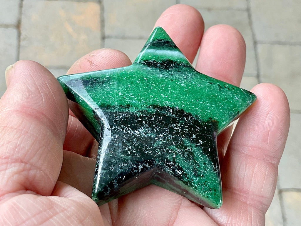 79g Ruby in Zoisite Polished Star 2E
