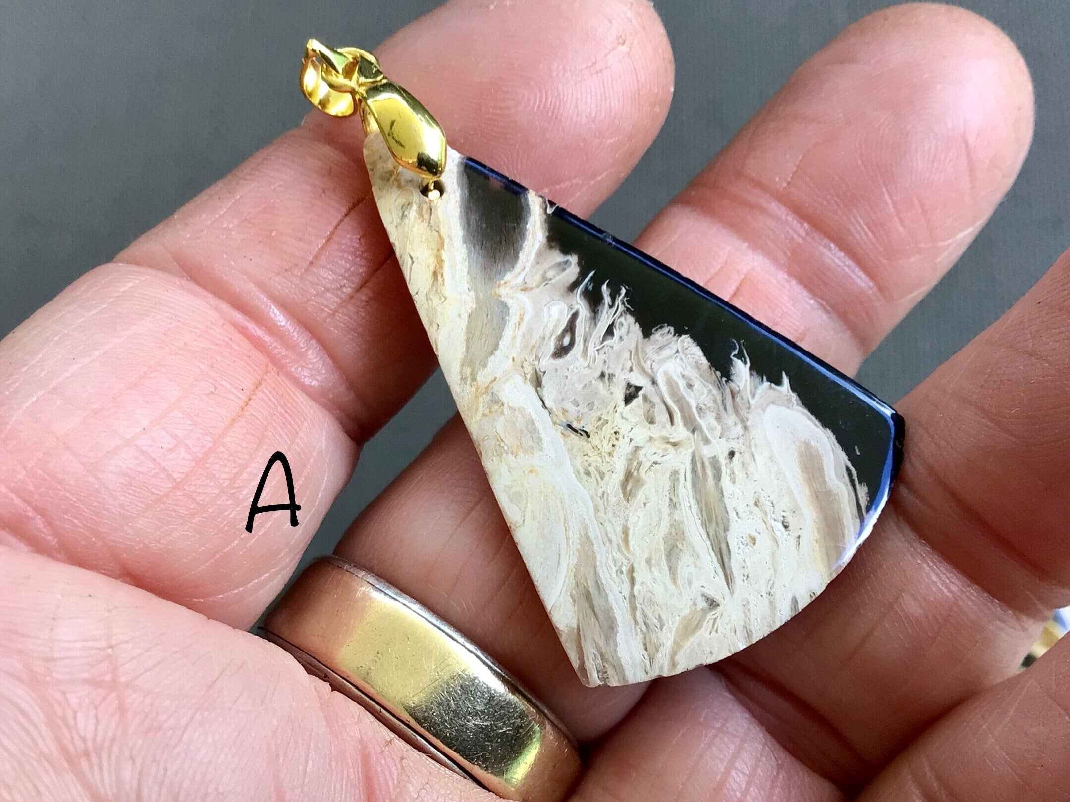 Indonesian Fossilised Palm Tree Pendants 1A