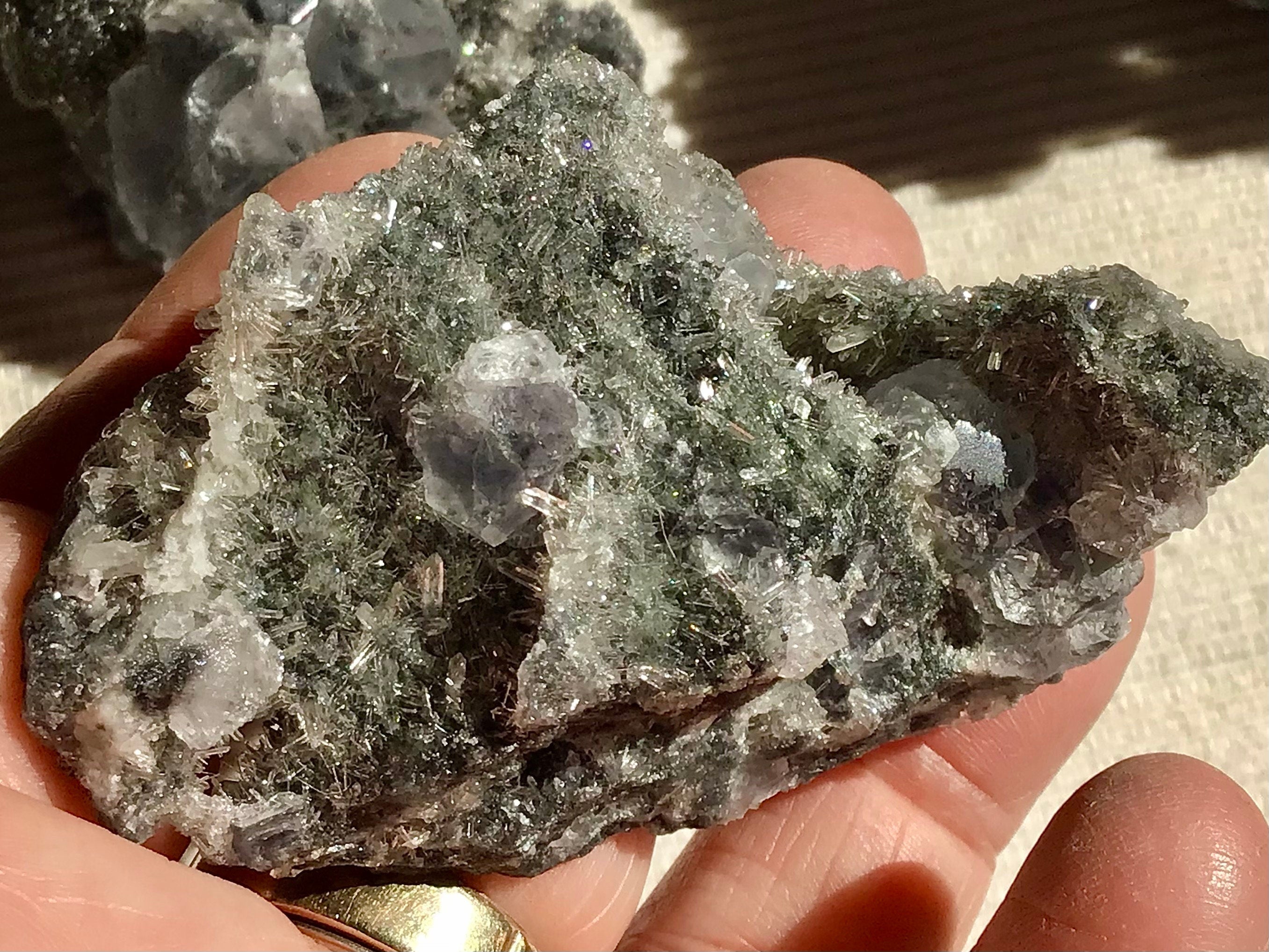 83g Fujian Fluorite on Needle Quartz Specimen 2