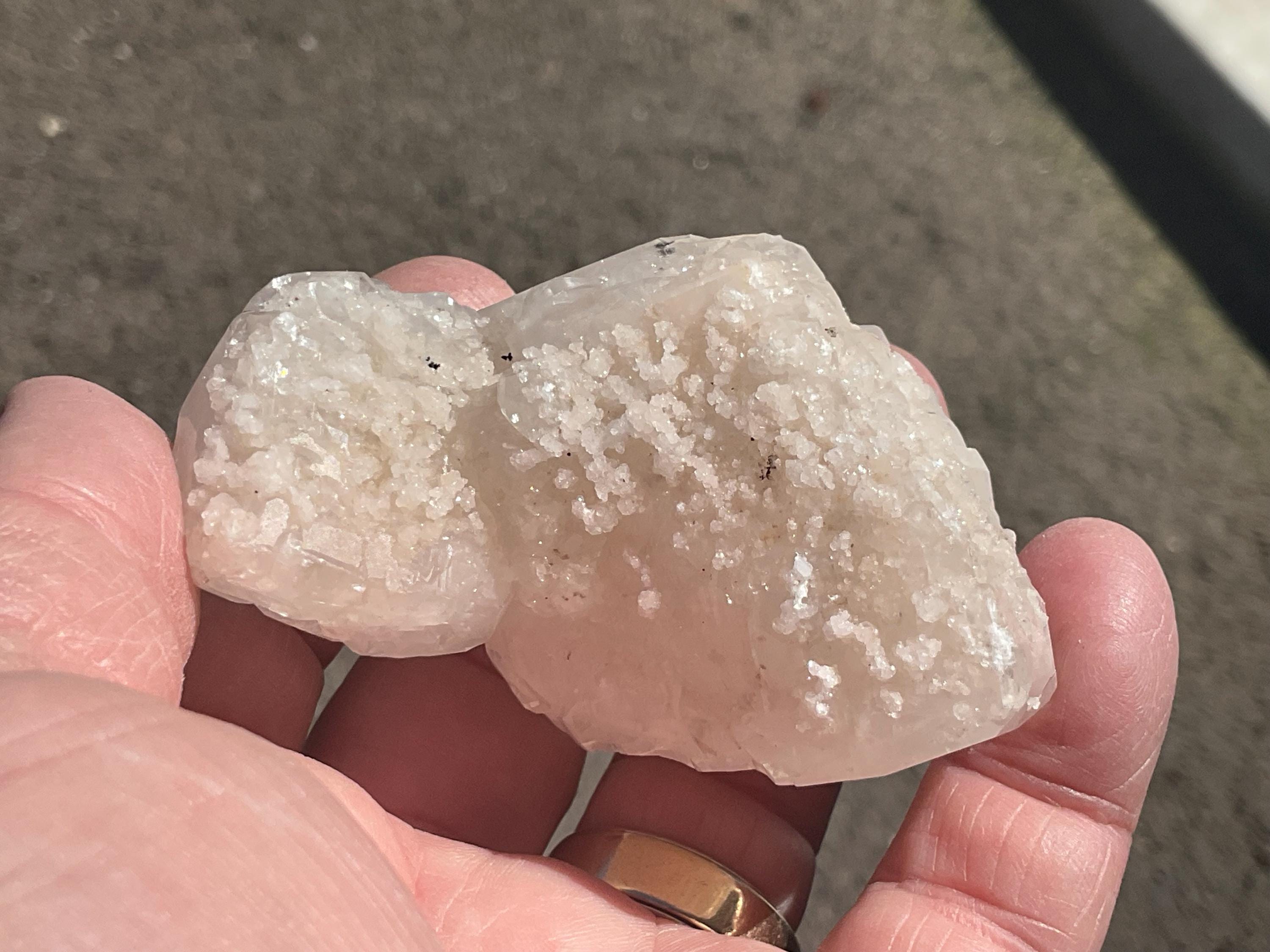 146g White Dolomite on White Calcite Specimen B from Hunan, China