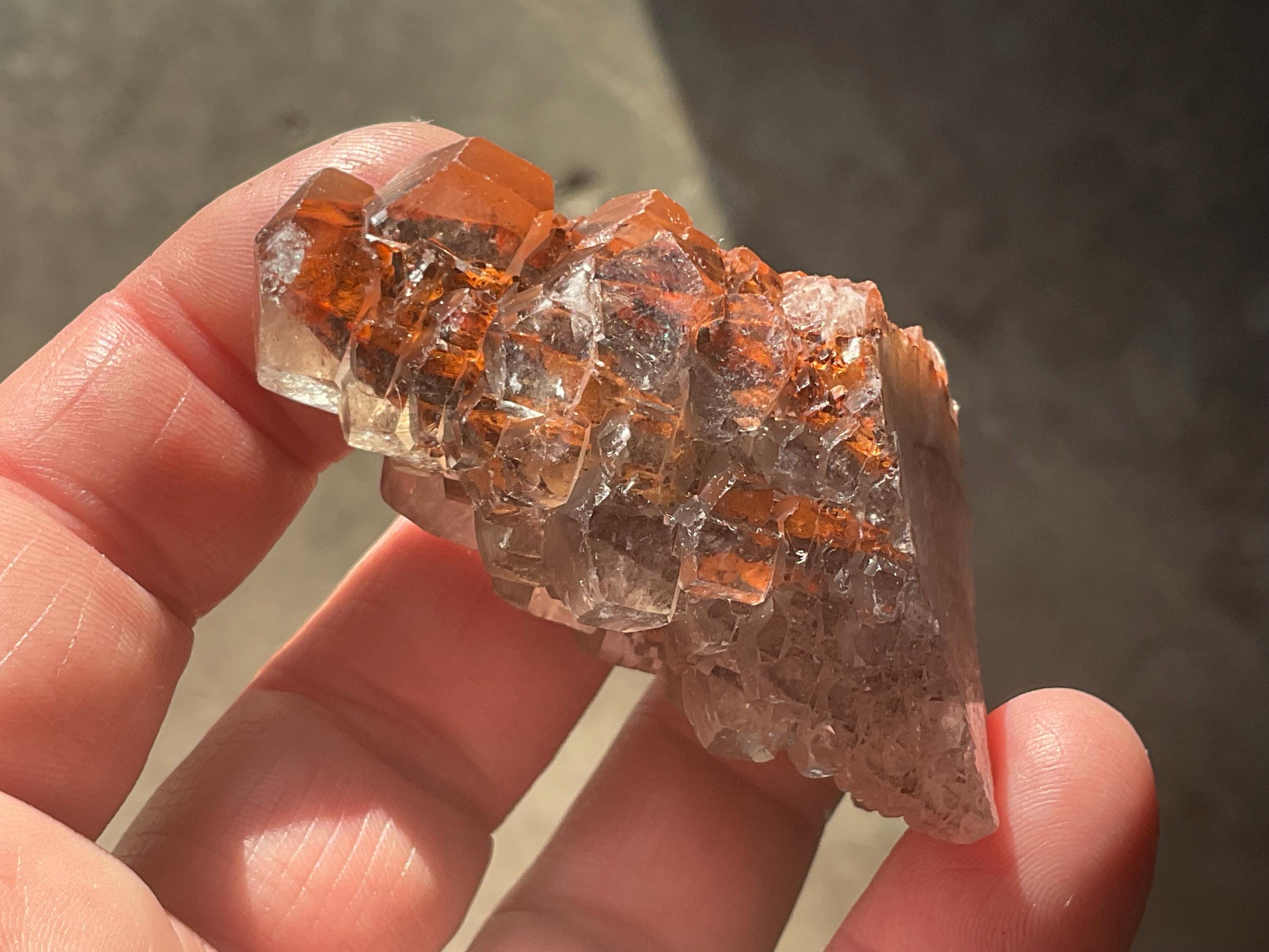 72g “Red Pagoda” Calcite Specimen 8B from Hubei, China