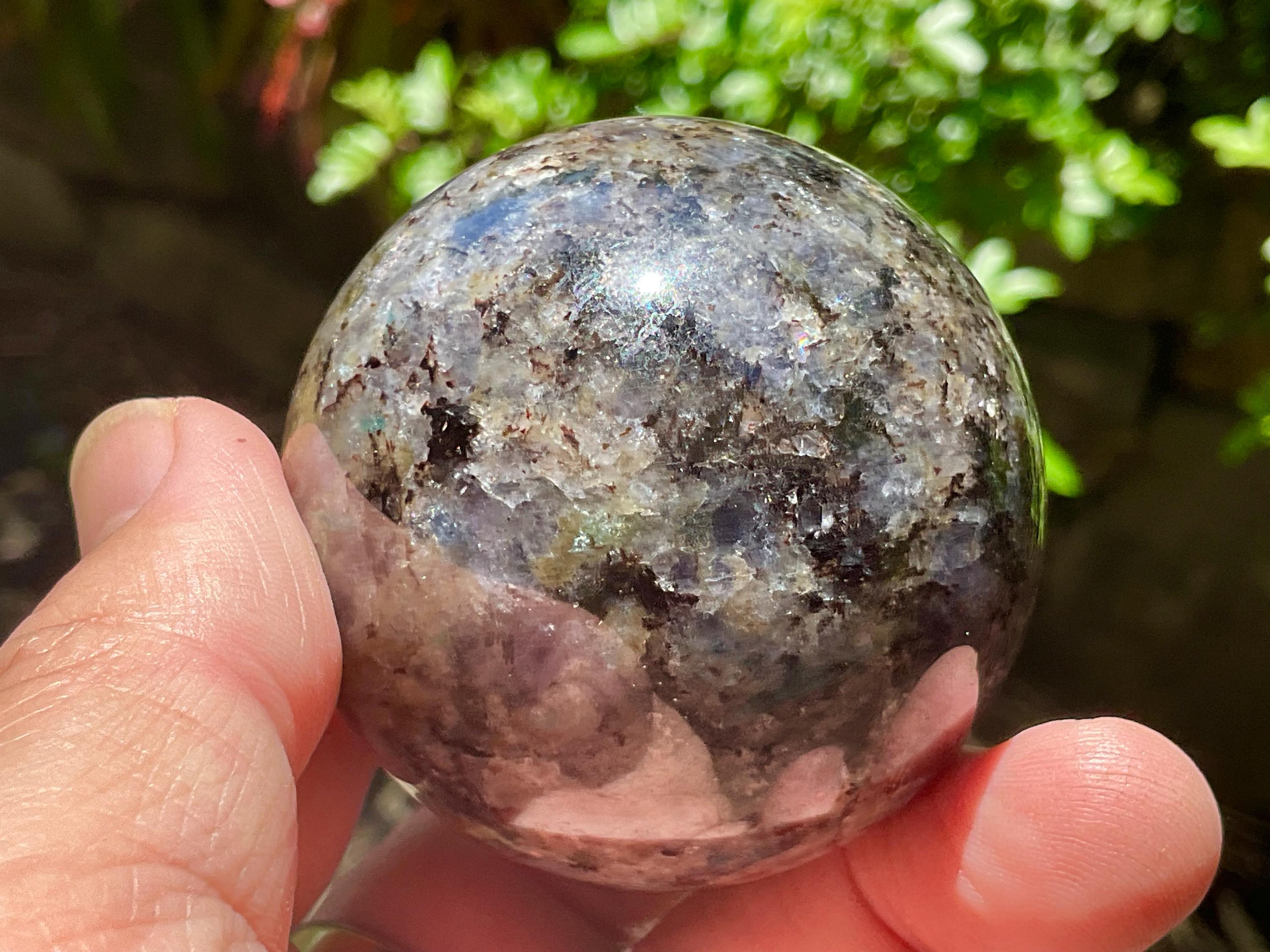 214g Iolite with Apatite Sphere 2B