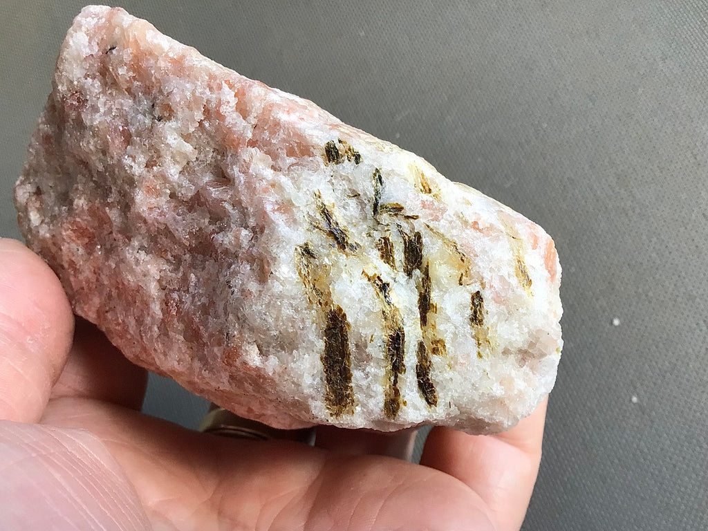 380g Sunstone with Biotite Mica Rough Piece C