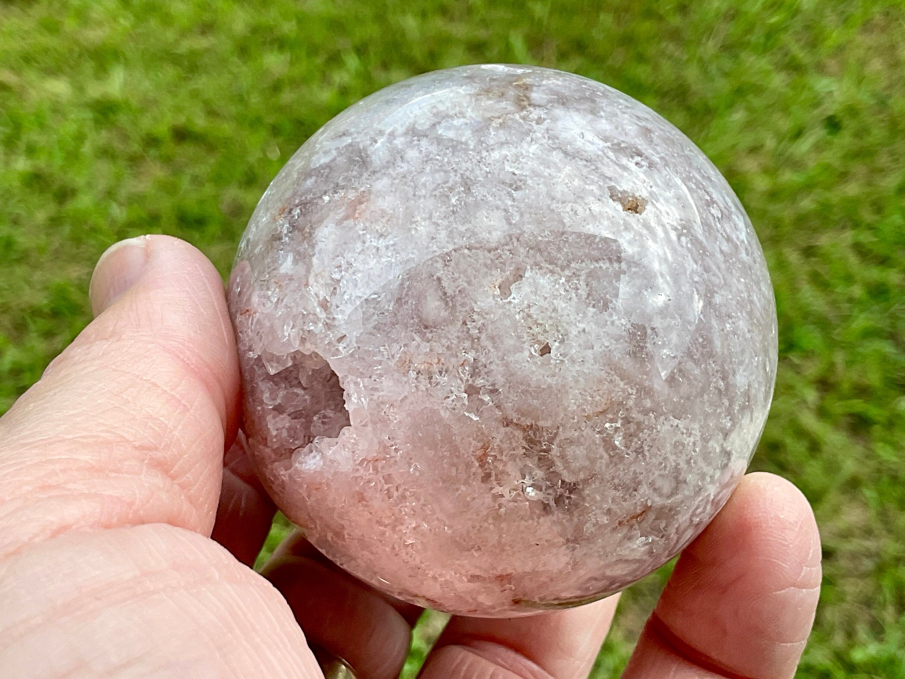 317g Pink Amethyst Sphere 1B