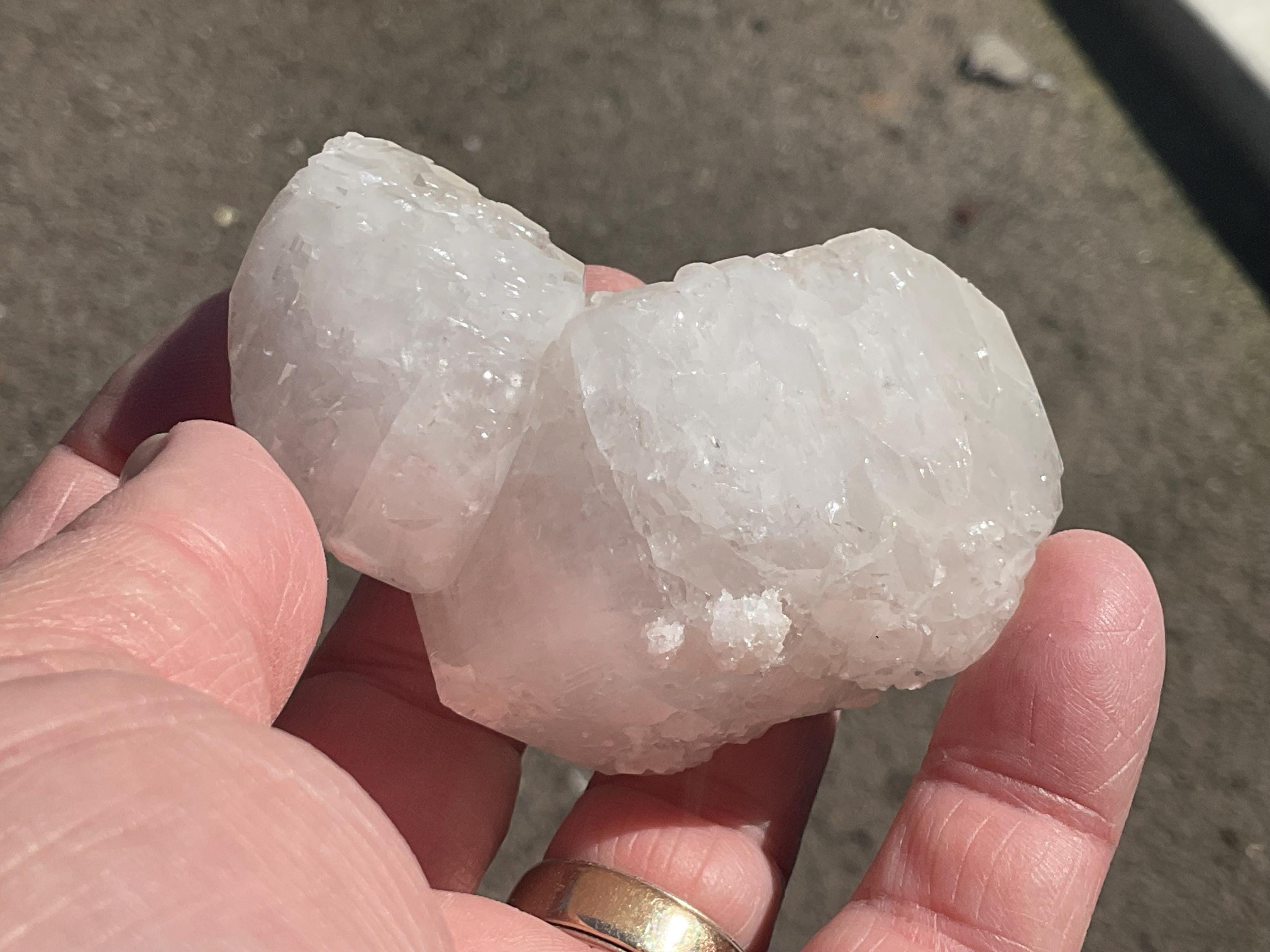 146g White Dolomite on White Calcite Specimen B from Hunan, China