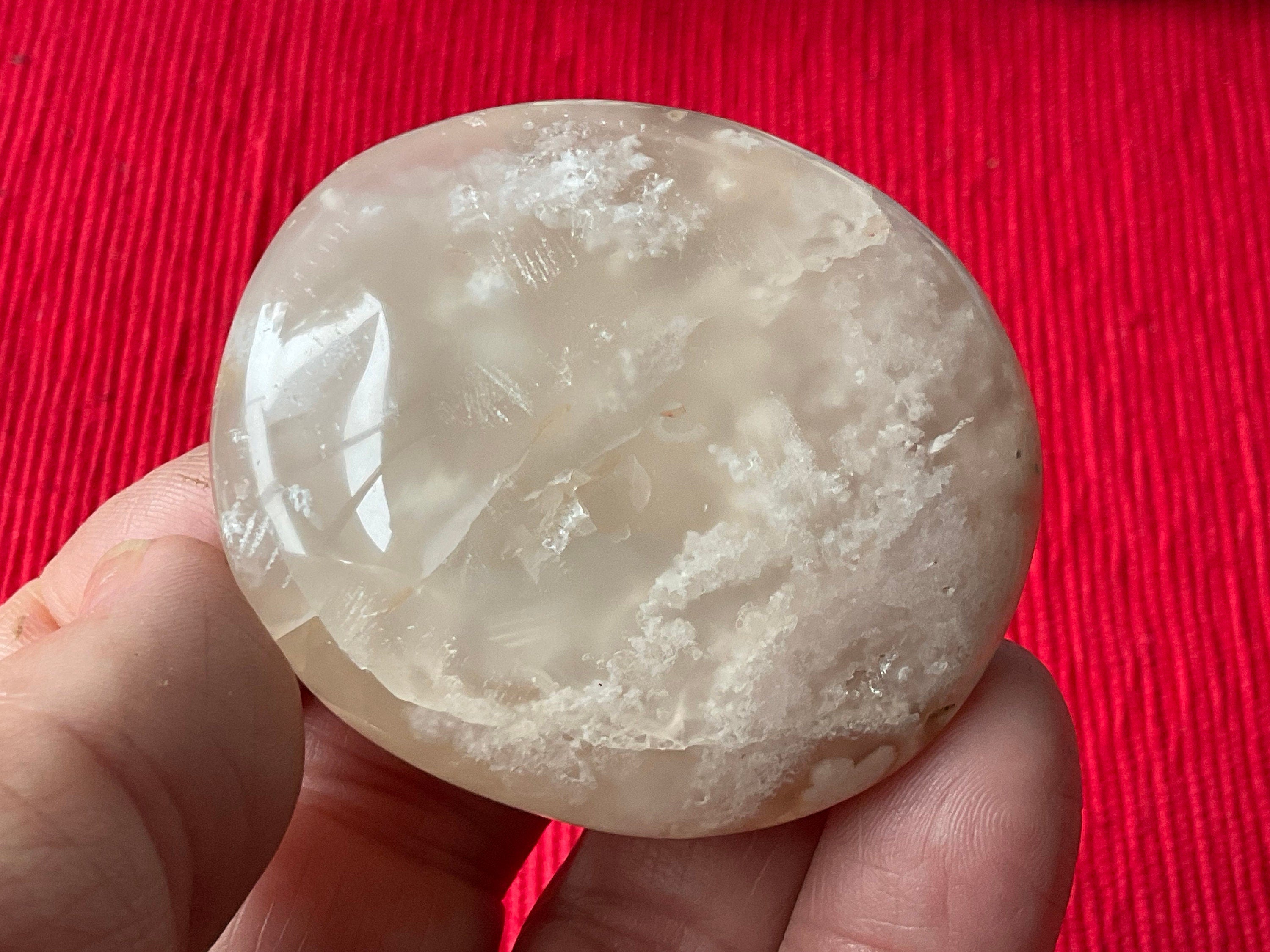 86g Flower Agate Palmstone 7C