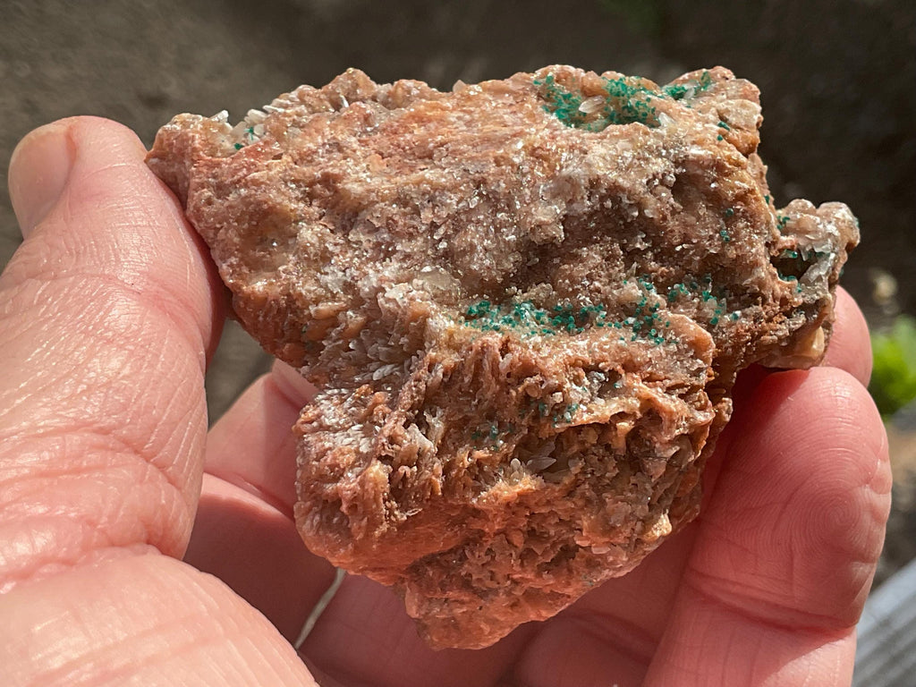 194g Malachite and Selenite on Dolomite Matrix Specimen 1A from Morocco