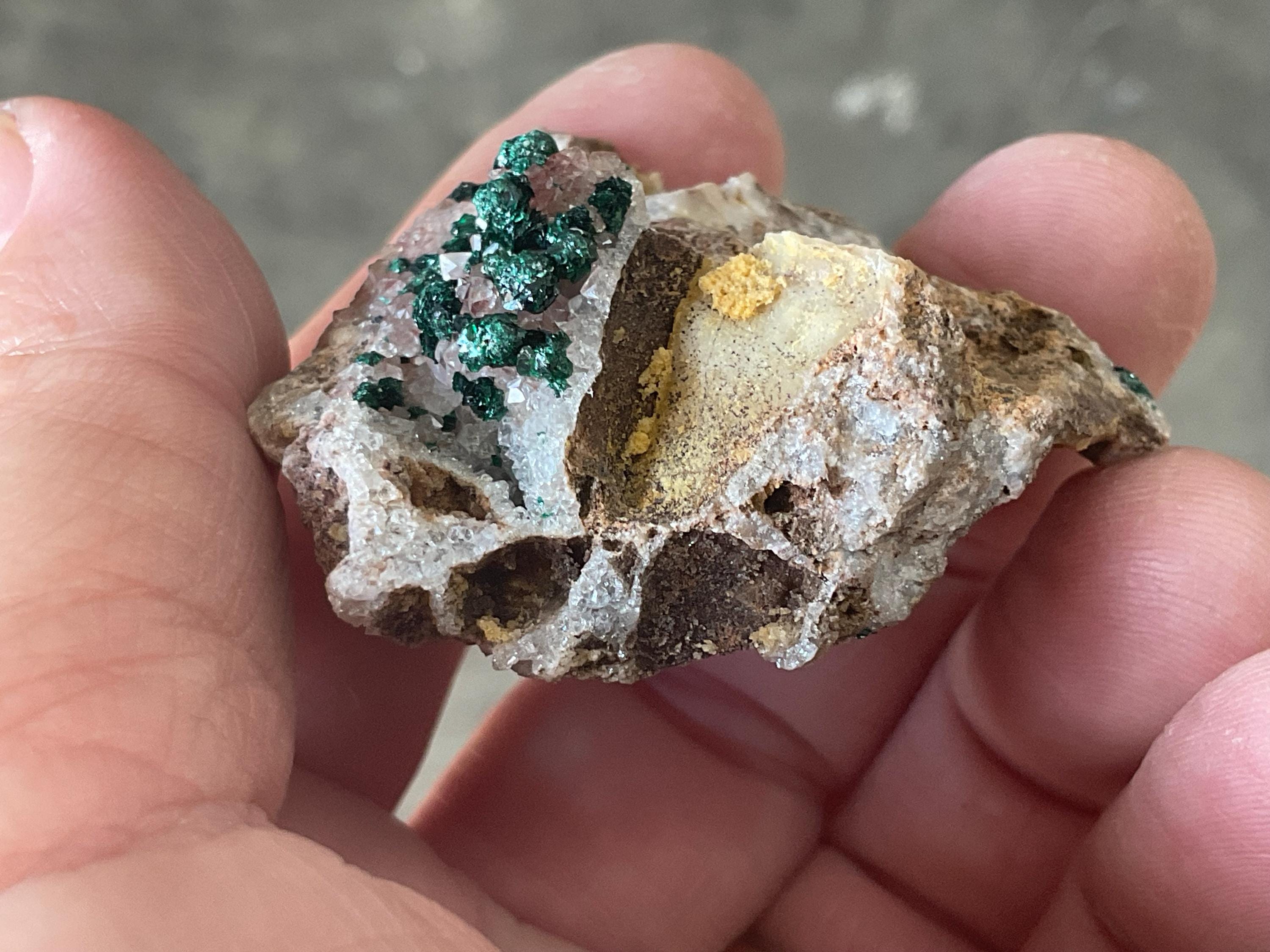 38g Botryoidal Malachite on Quartz Specimen A